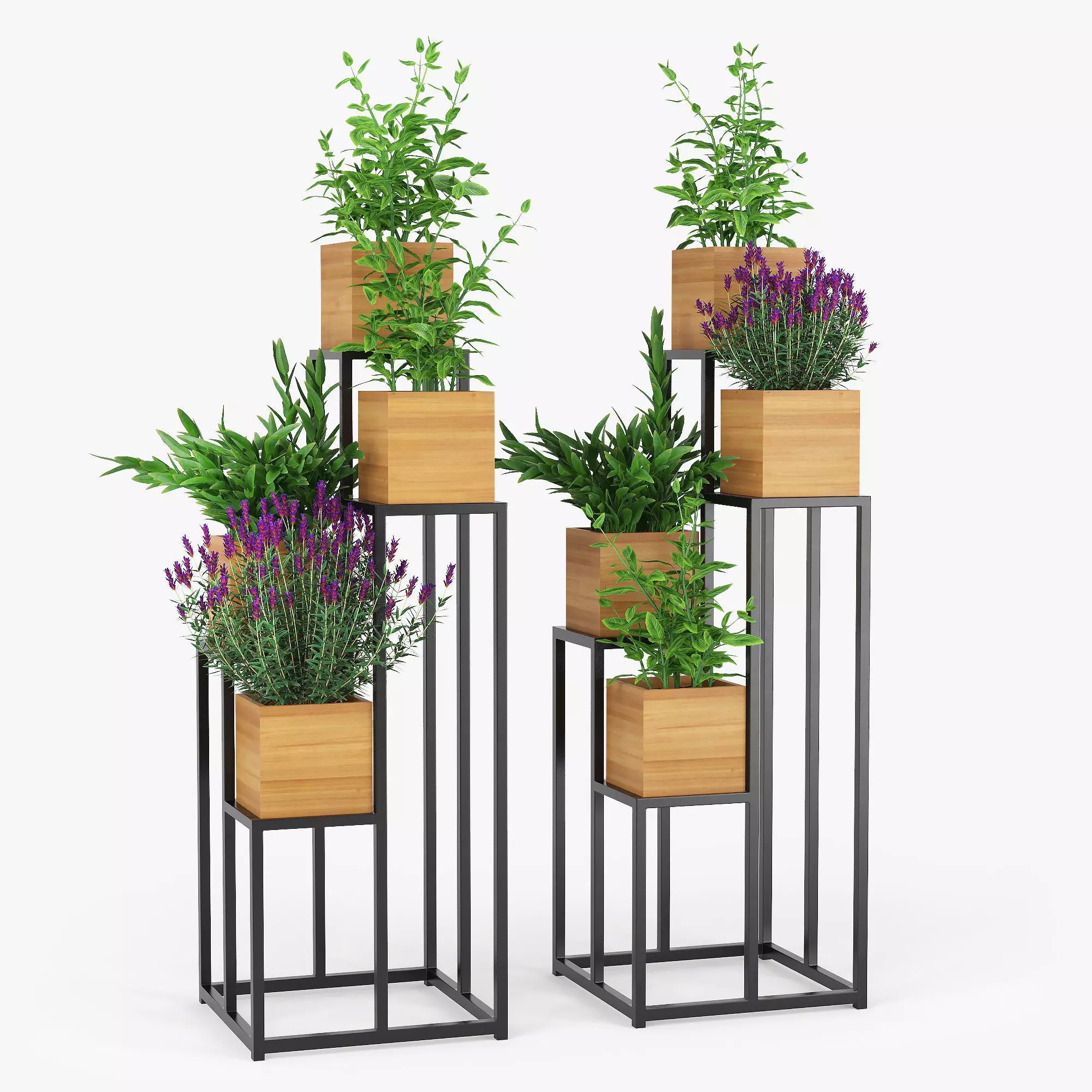 Quadrant Plant Stand 3D model_0