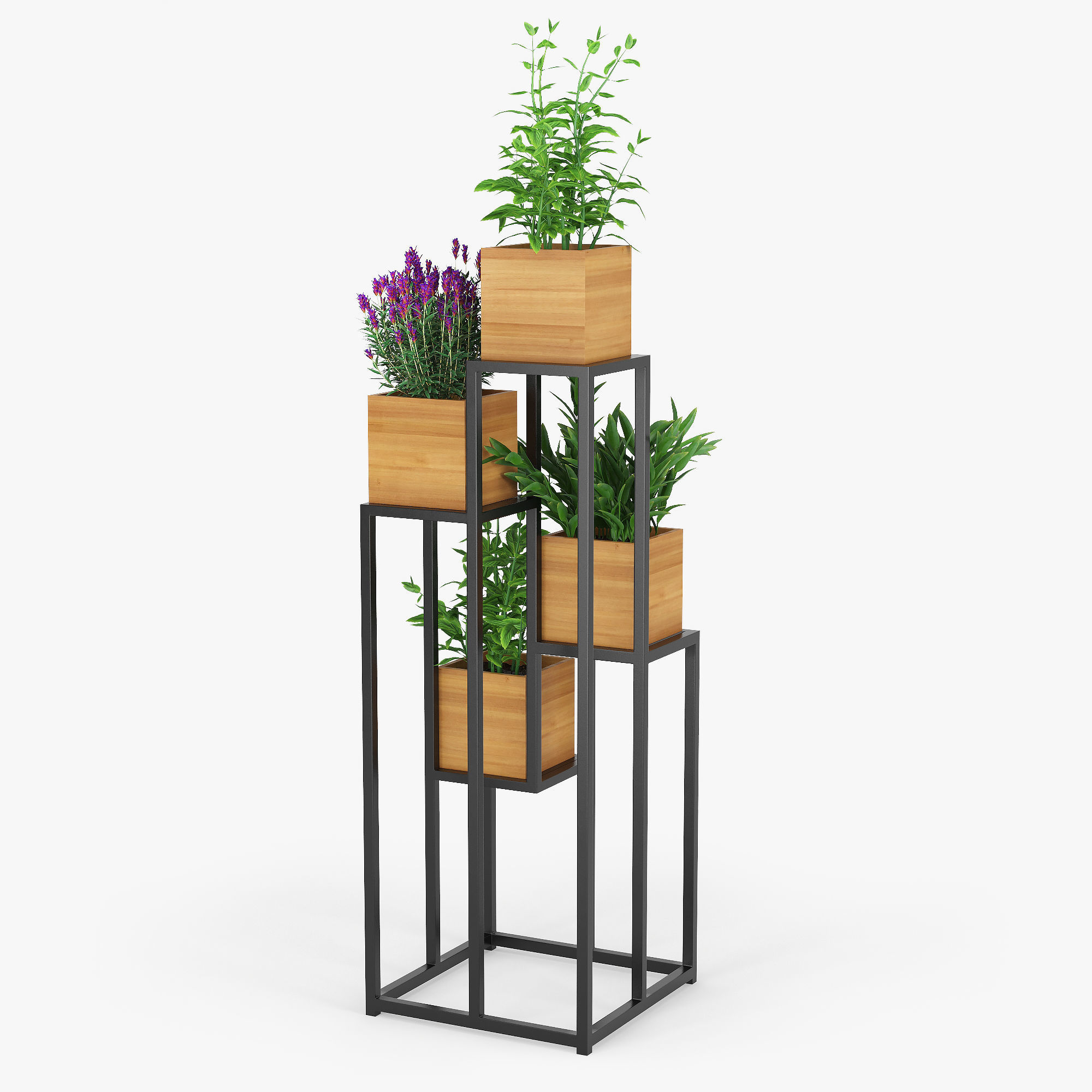 Quadrant Plant Stand 3D model_3
