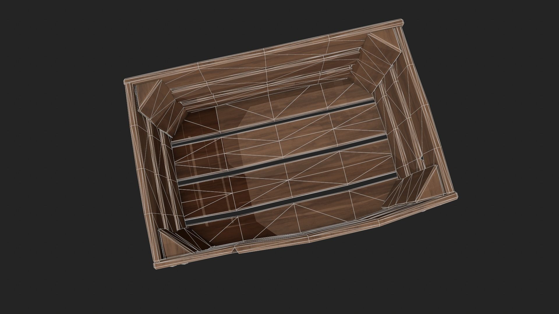 Stylized Wooden Crate Low-poly 3D model_5