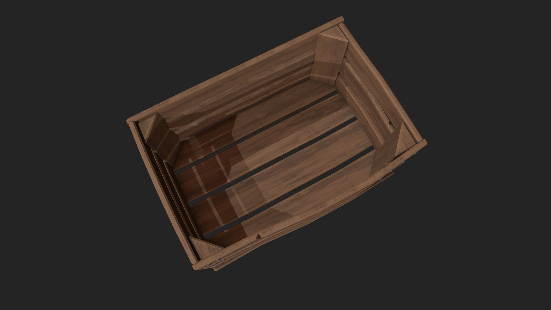 Stylized Wooden Crate Low-poly 3D model_9