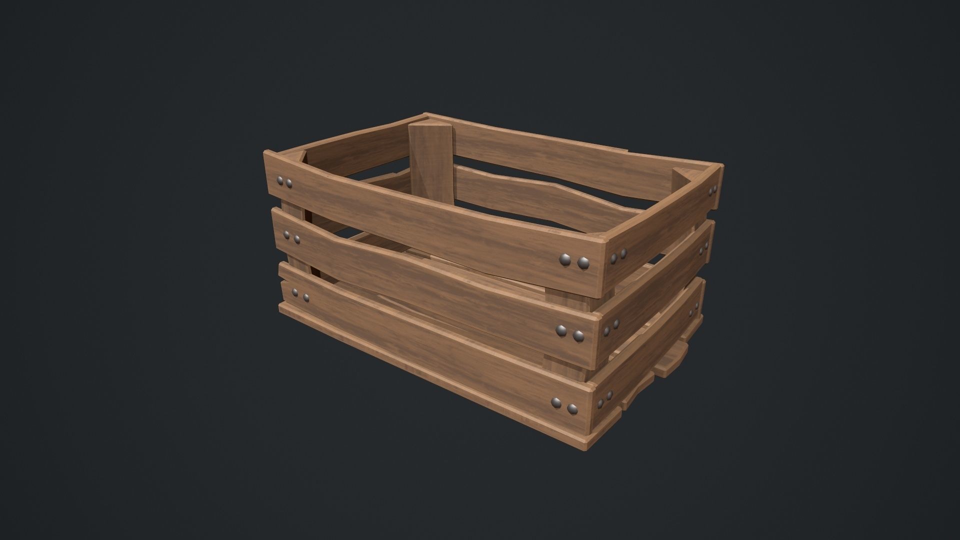 Stylized Wooden Crate Low-poly 3D model_16
