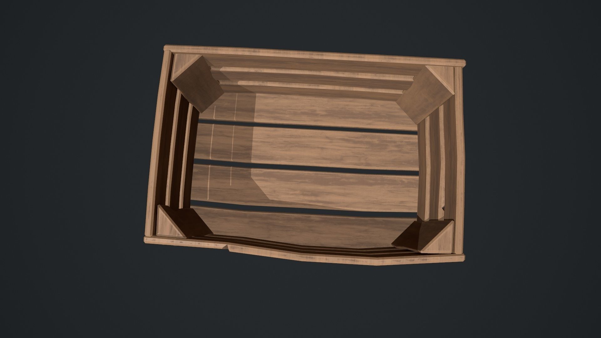 Stylized Wooden Crate Low-poly 3D model_21