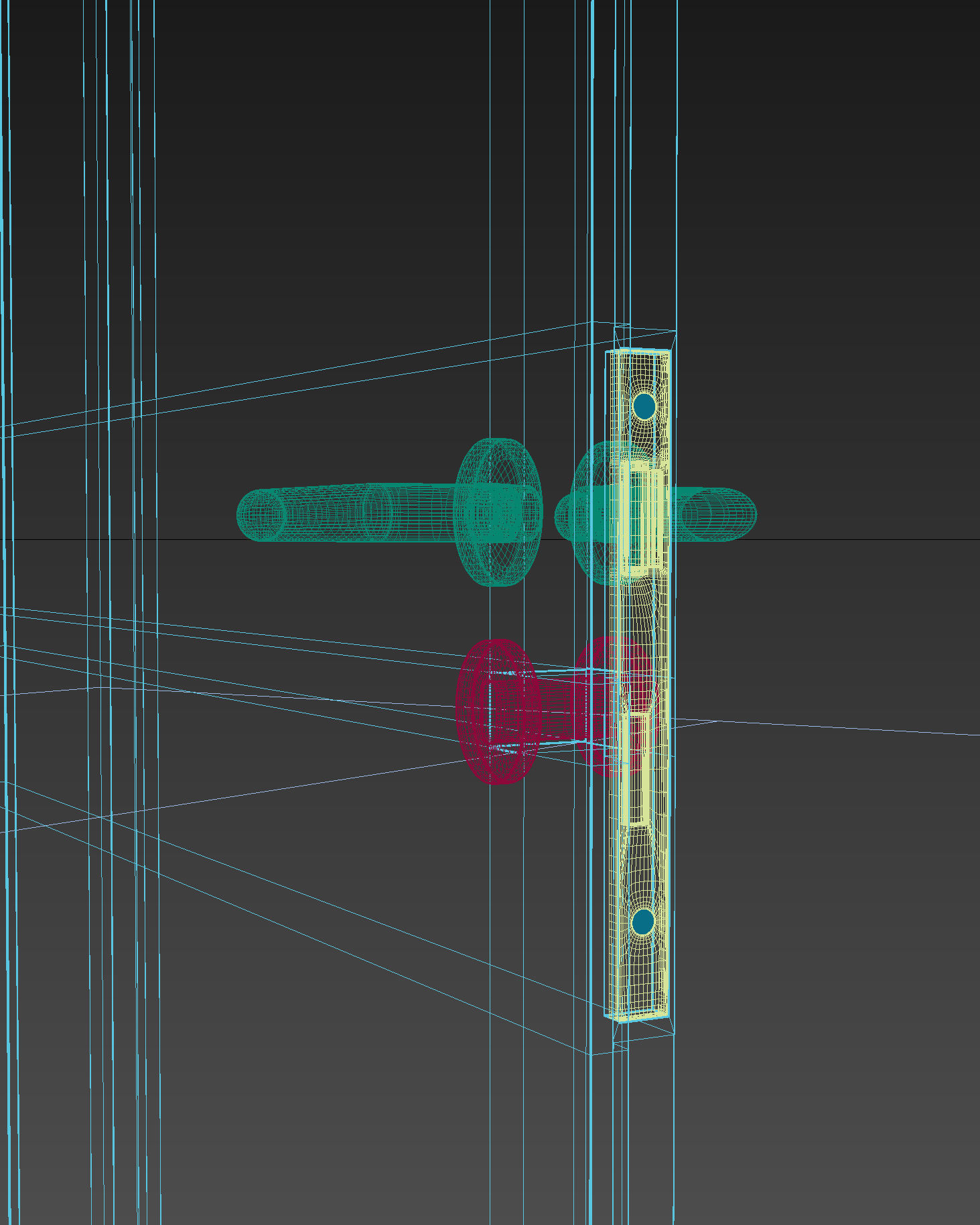 Interior Door Low-poly 3D model_6