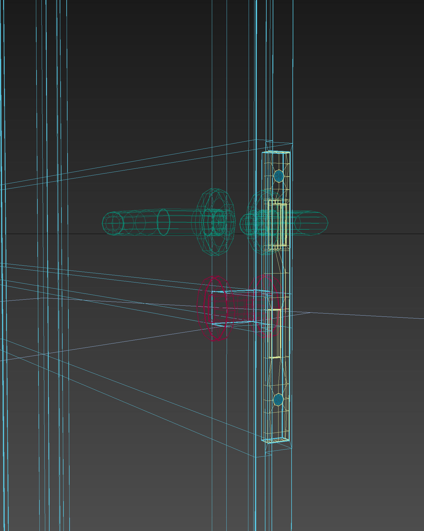 Interior Door Low-poly 3D model_7