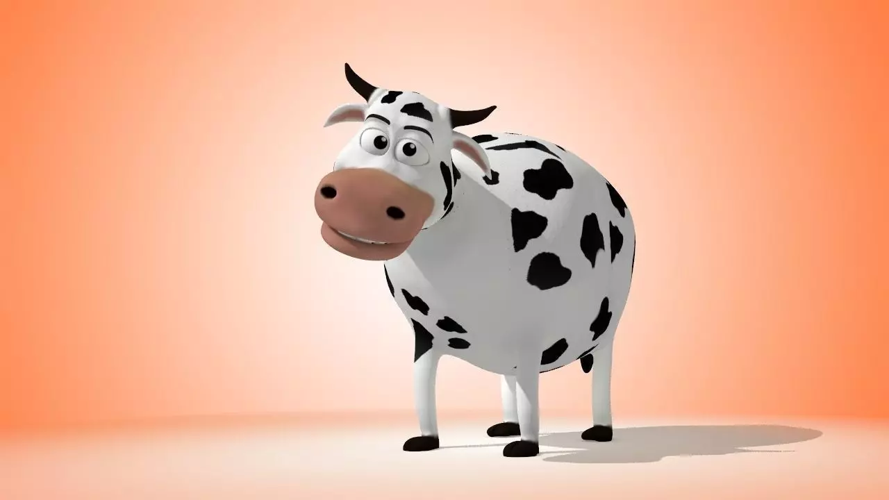 Rigged Cow 3D model_0