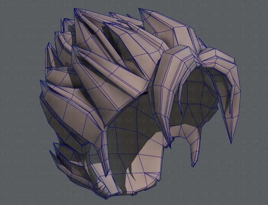 3D Hair style for boy V56 Low-poly 3D model_44