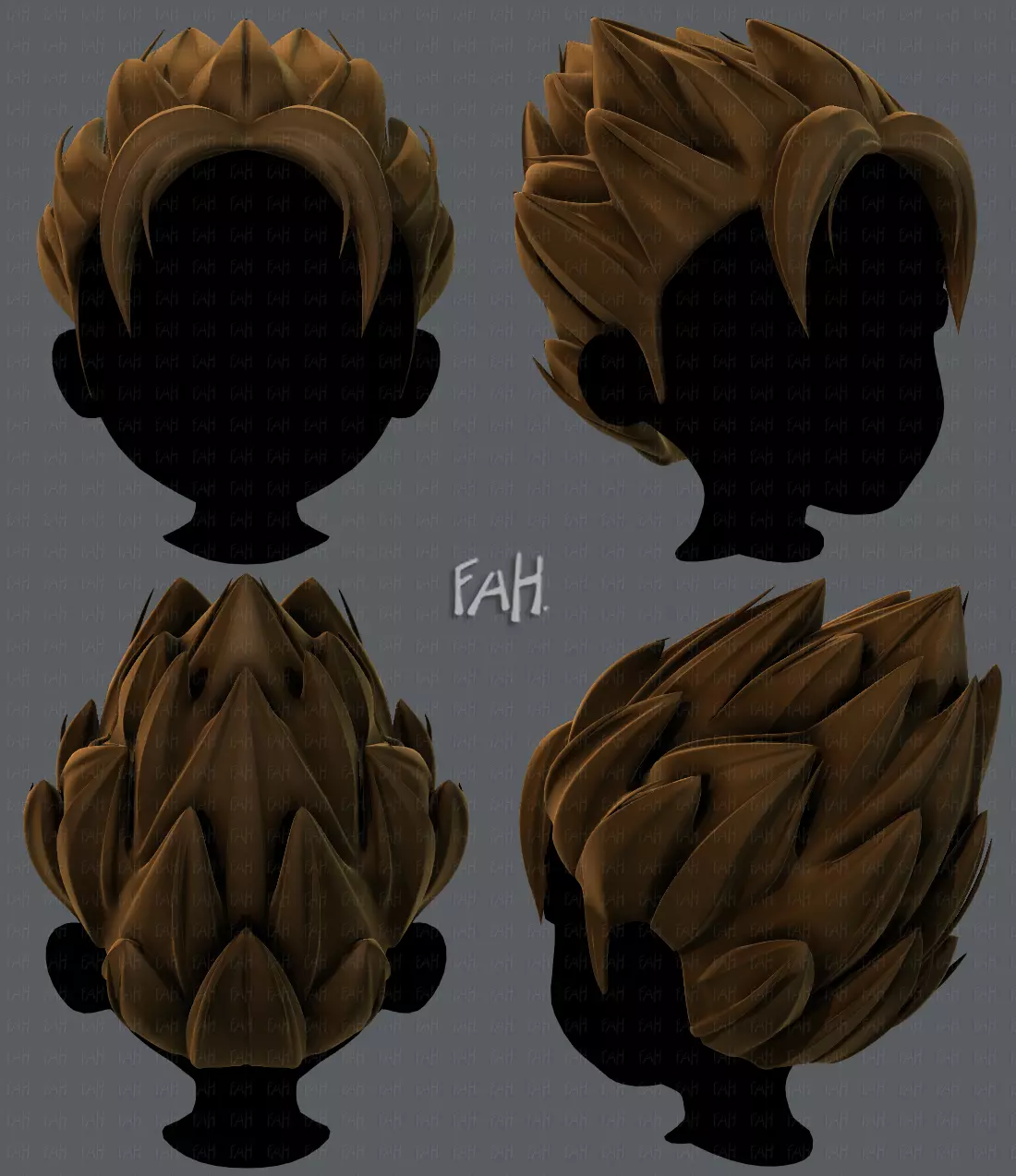 3D Hair style for boy V56 Low-poly 3D model_0