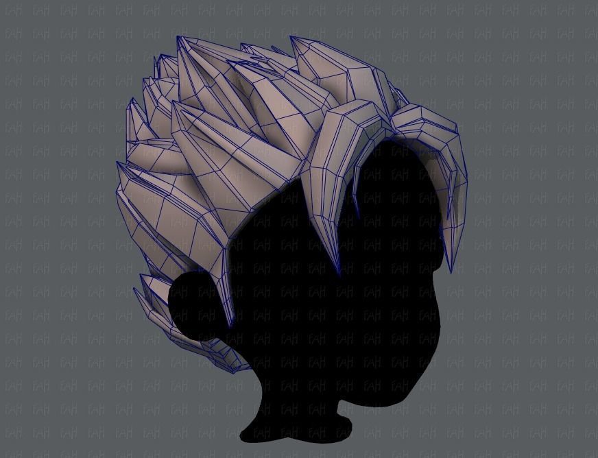 3D Hair style for boy V56 Low-poly 3D model_26