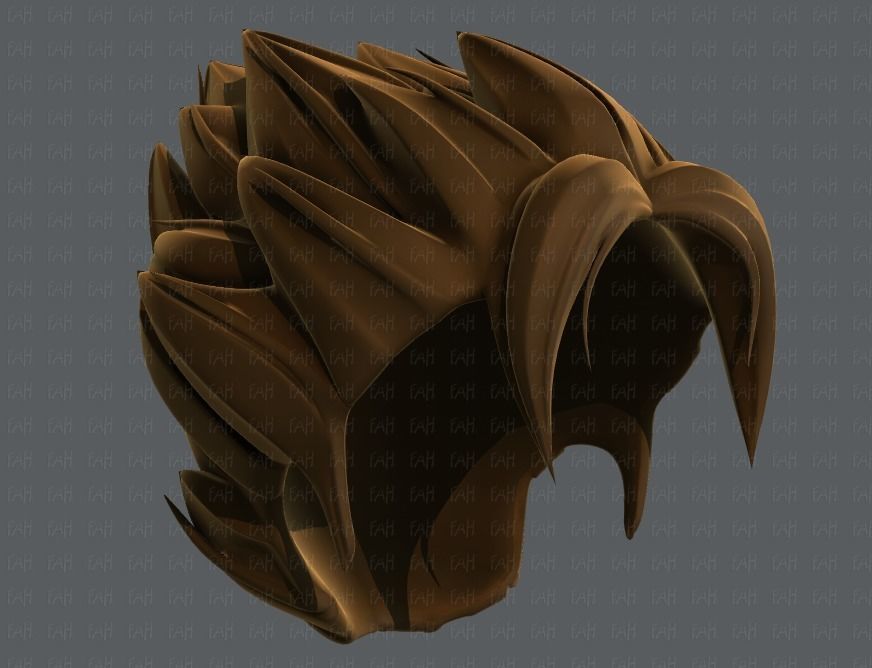 3D Hair style for boy V56 Low-poly 3D model_41