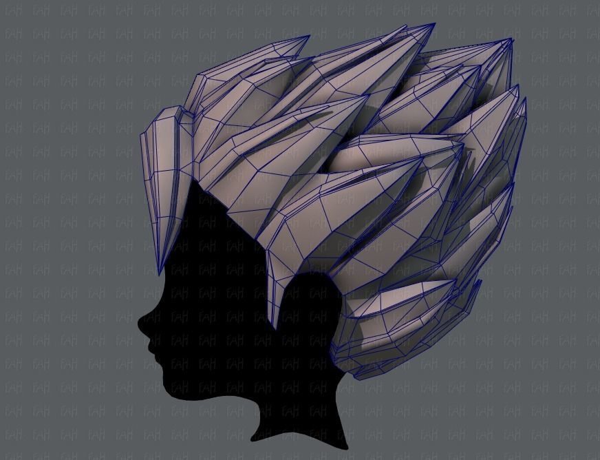 3D Hair style for boy V56 Low-poly 3D model_31