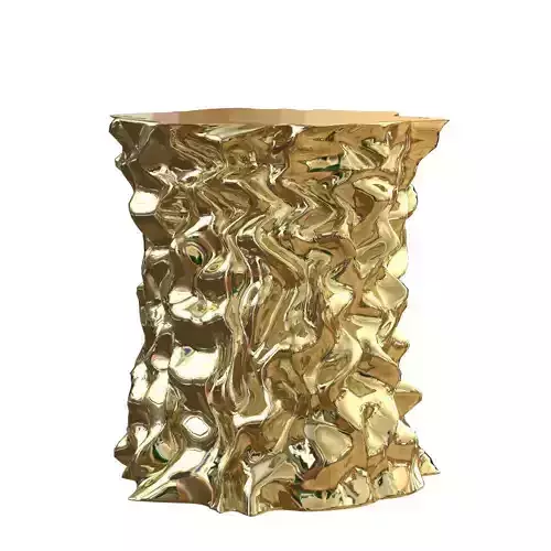 Stool Gold Crumpled Paper 3D model