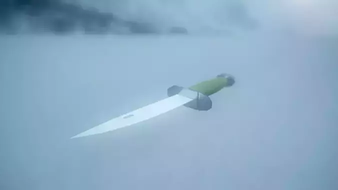 Low-Poly Knife in snow Free low-poly 3D model