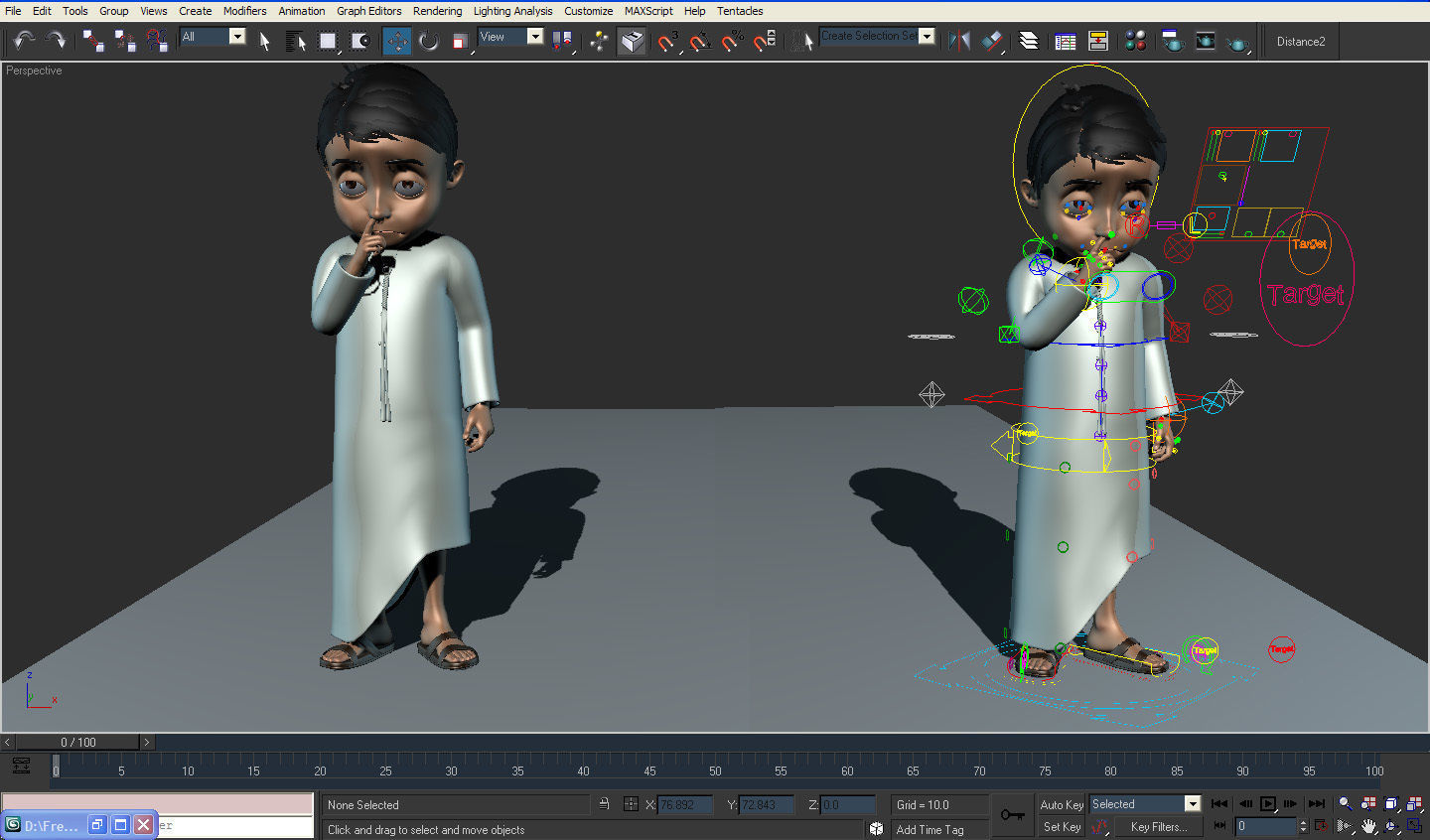 3D arabic muslim boy cartoon characater model 3D model_10