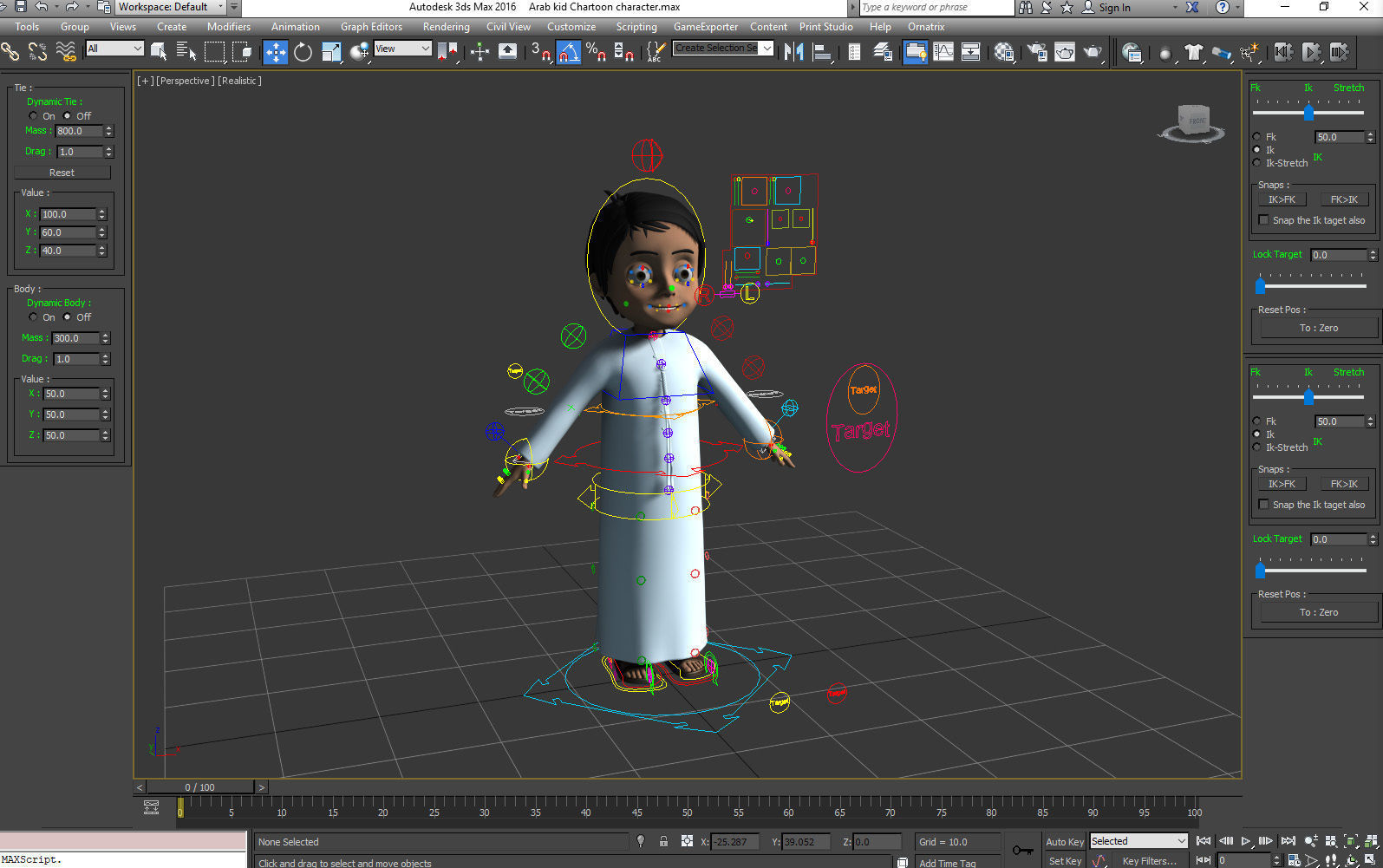 3D arabic muslim boy cartoon characater model 3D model_7