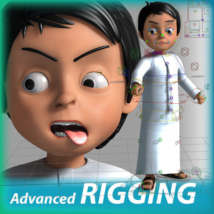 3D arabic muslim boy cartoon characater model 3D model_11