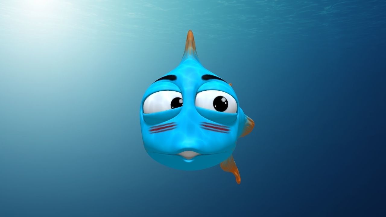 Blue Fish 3D model_4