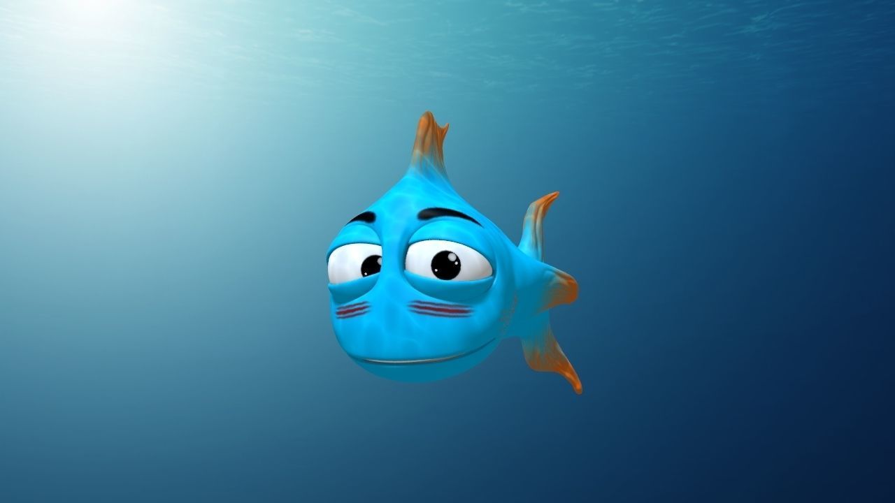 Blue Fish 3D model_2