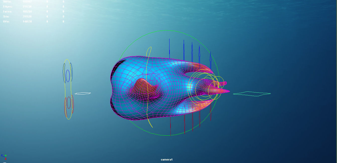 Blue Fish 3D model_8