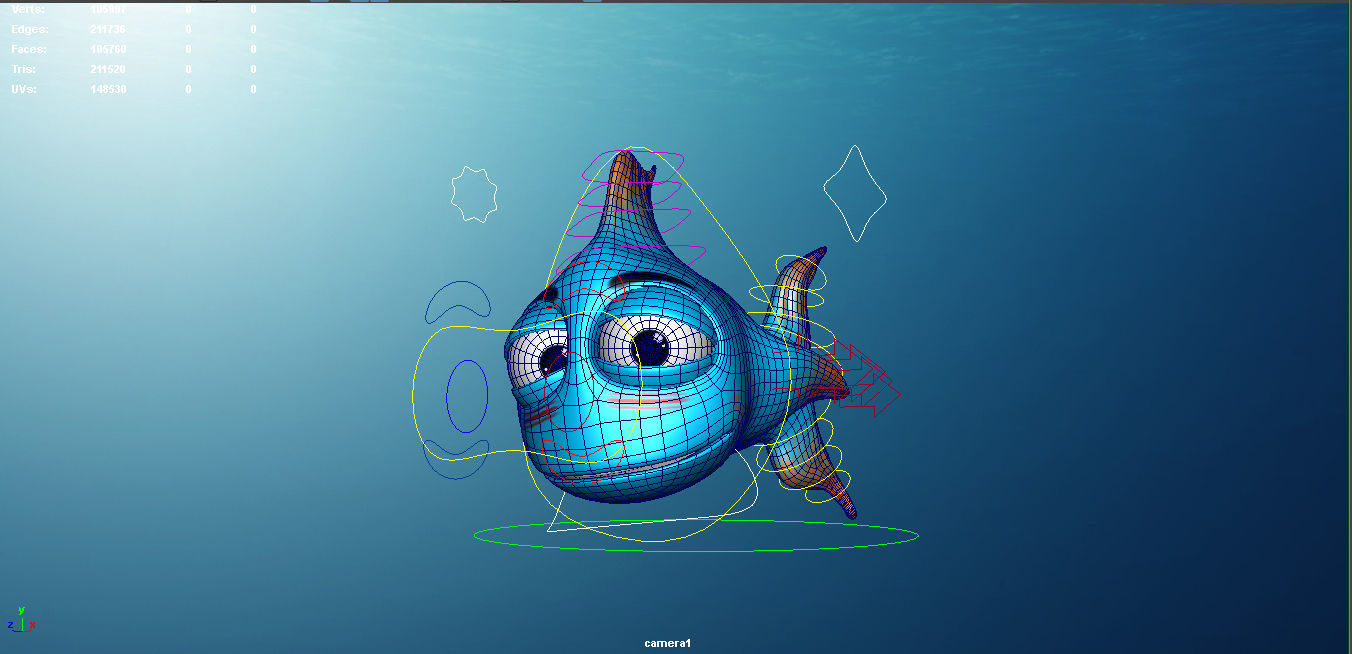 Blue Fish 3D model_3