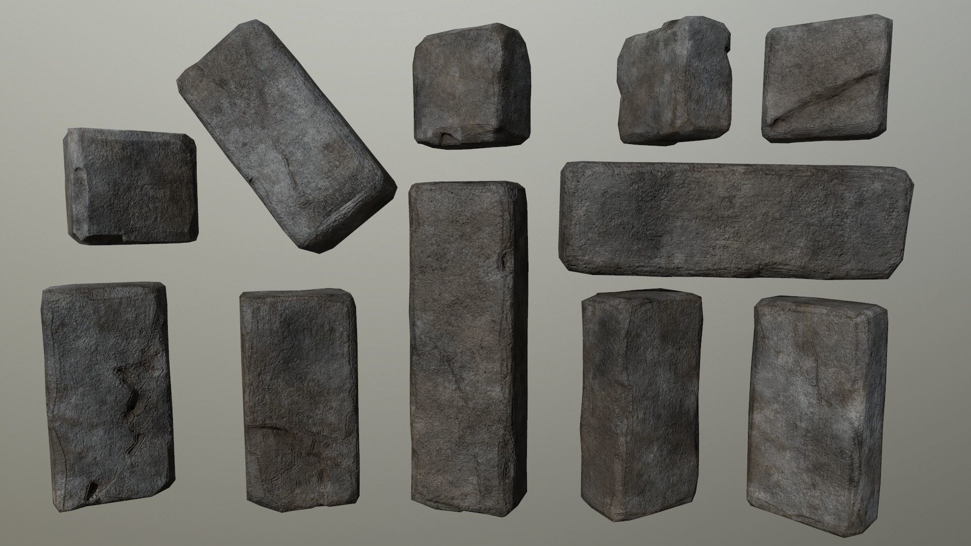 wall stone  Low-poly 3D model_7