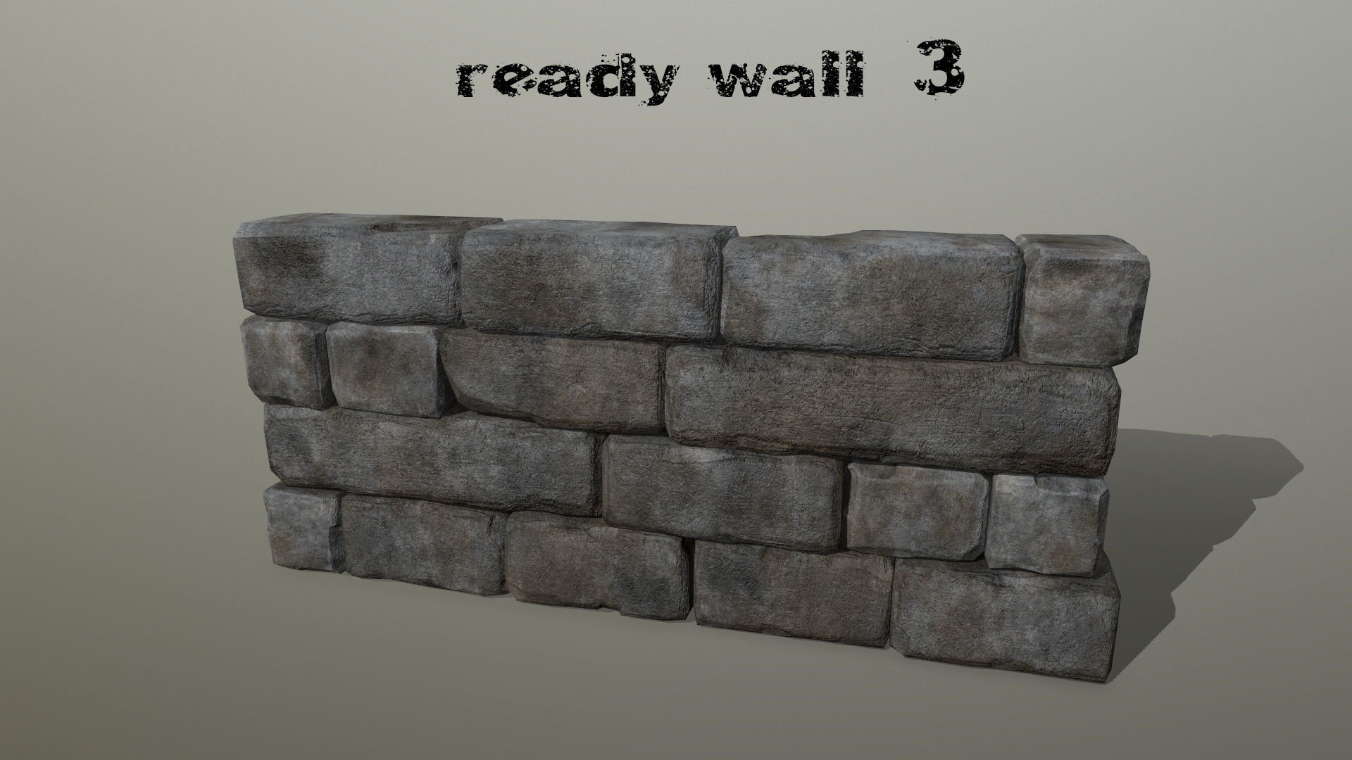 wall stone  Low-poly 3D model_3