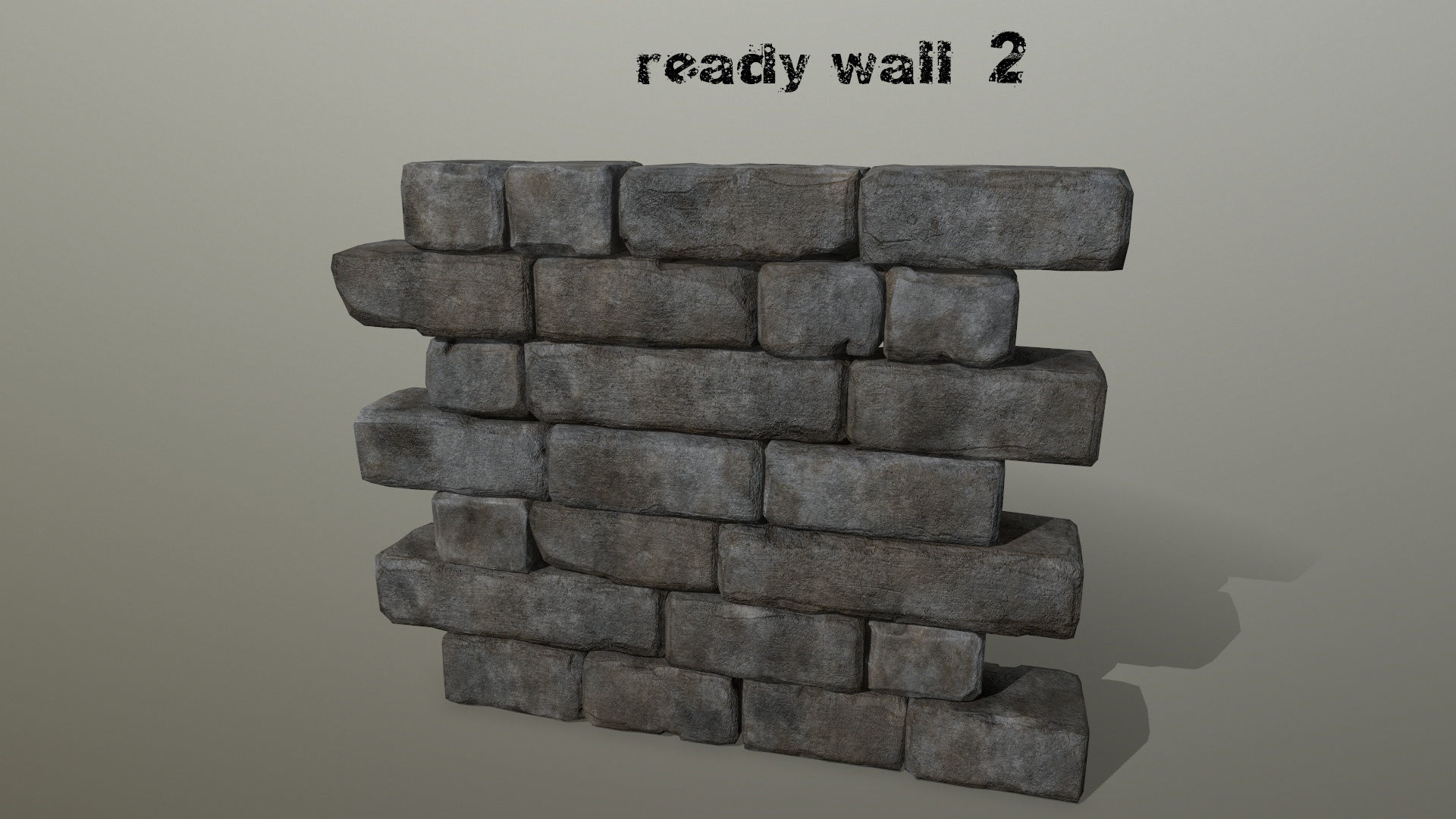 wall stone  Low-poly 3D model_2