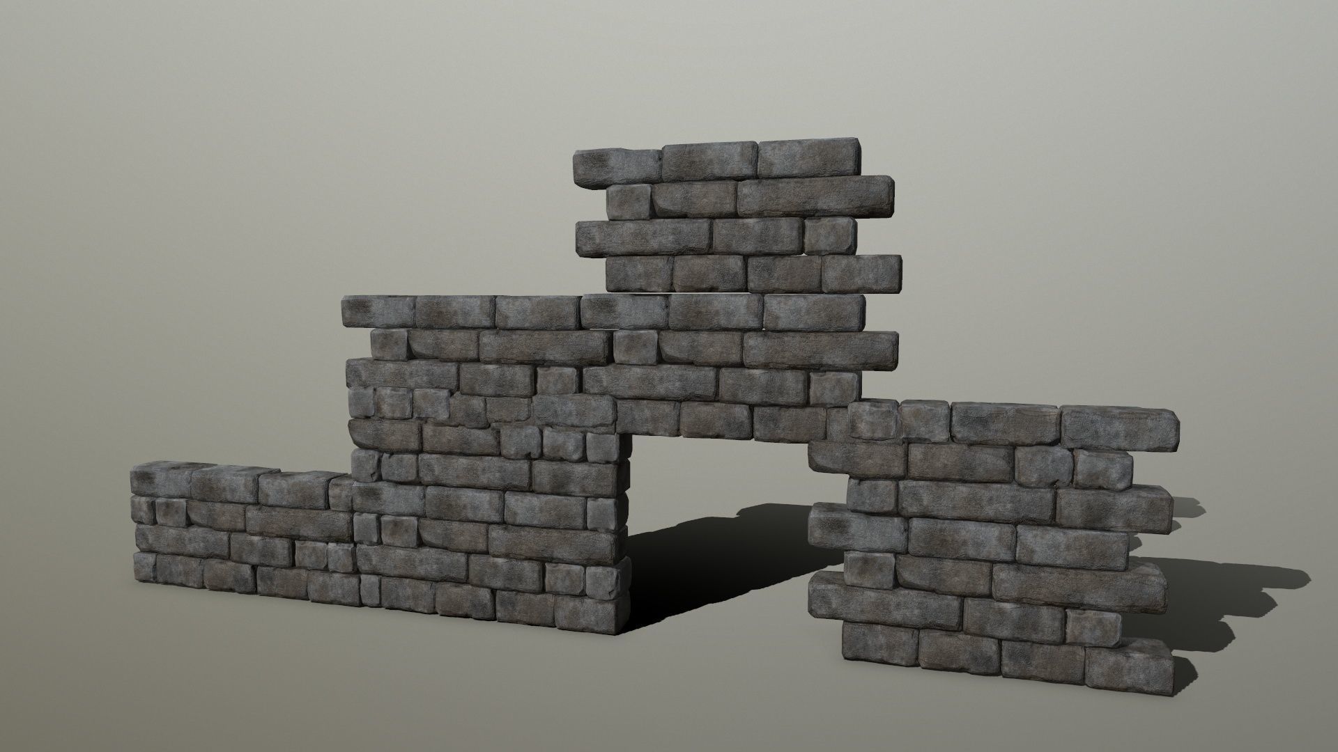 wall stone  Low-poly 3D model_6