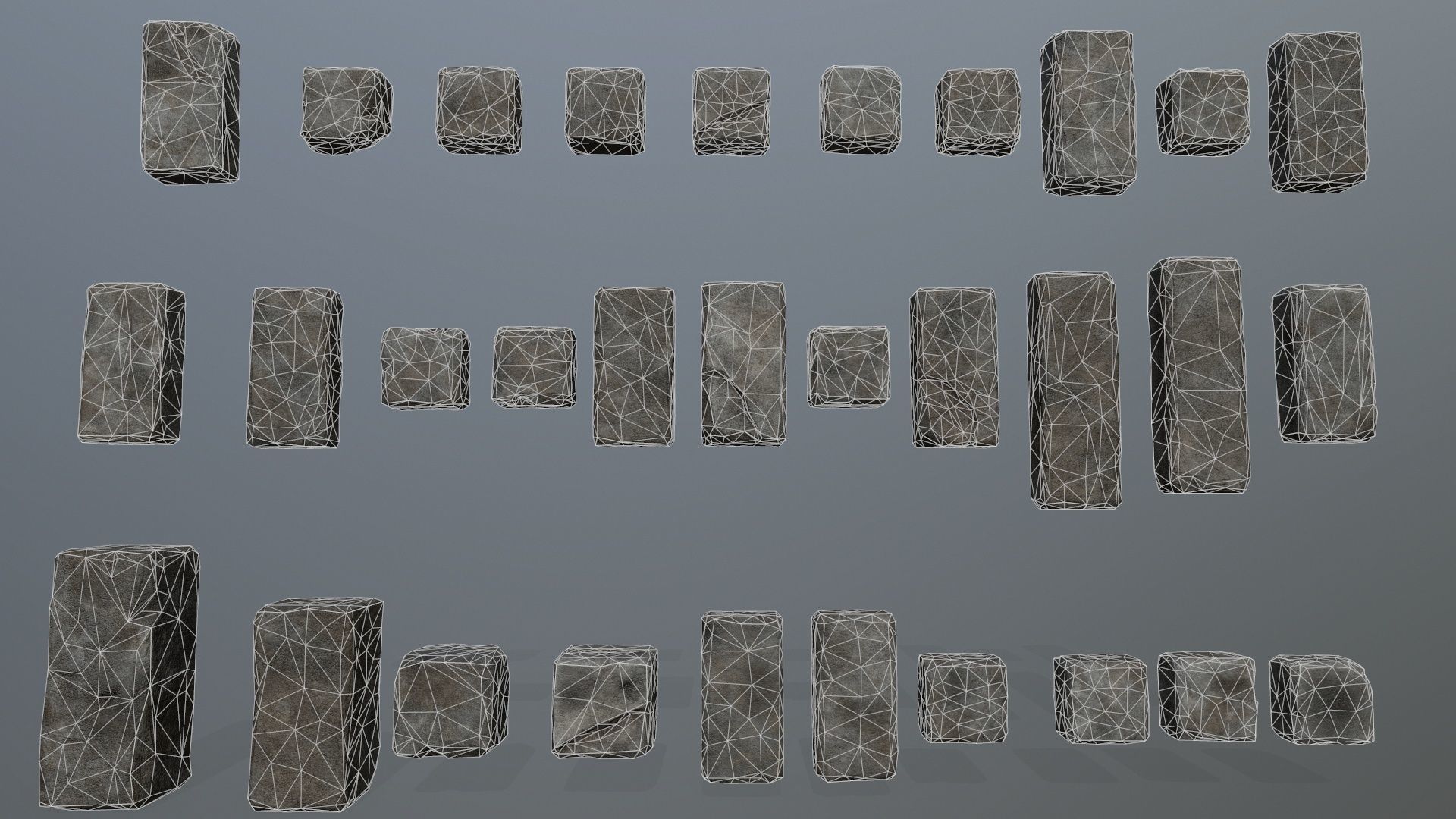wall stone  Low-poly 3D model_10