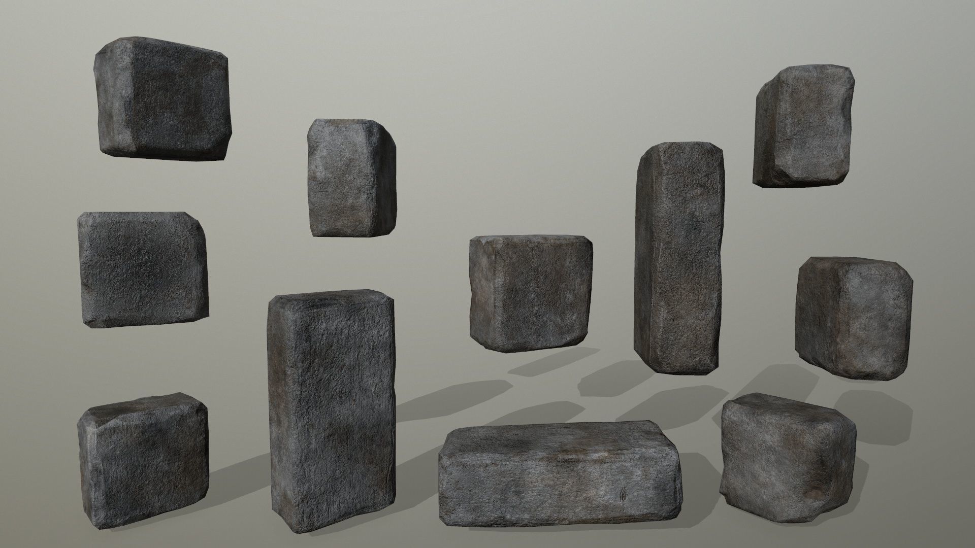 wall stone  Low-poly 3D model_8