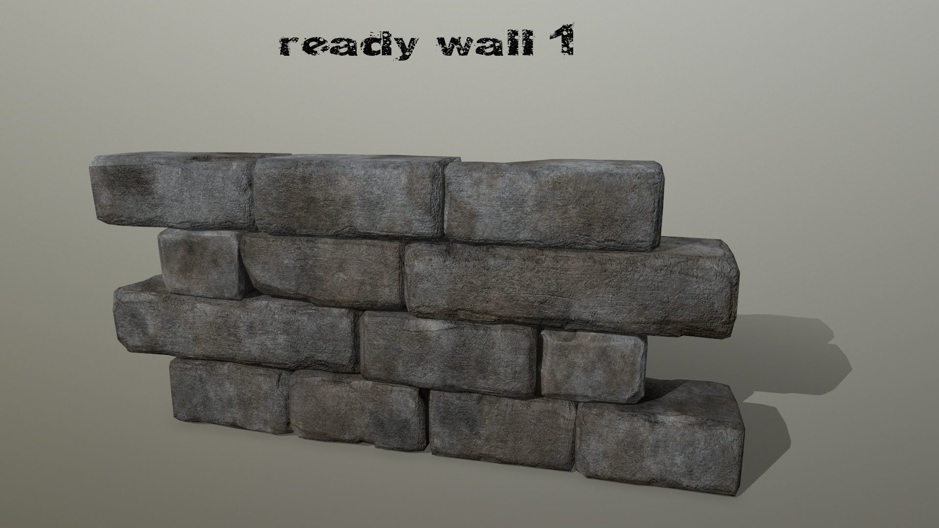 wall stone  Low-poly 3D model_1