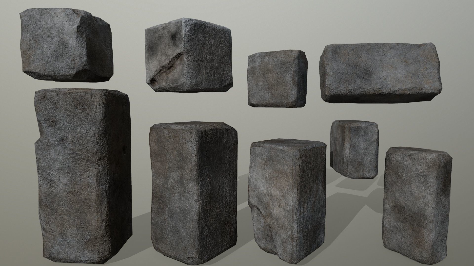 wall stone  Low-poly 3D model_9