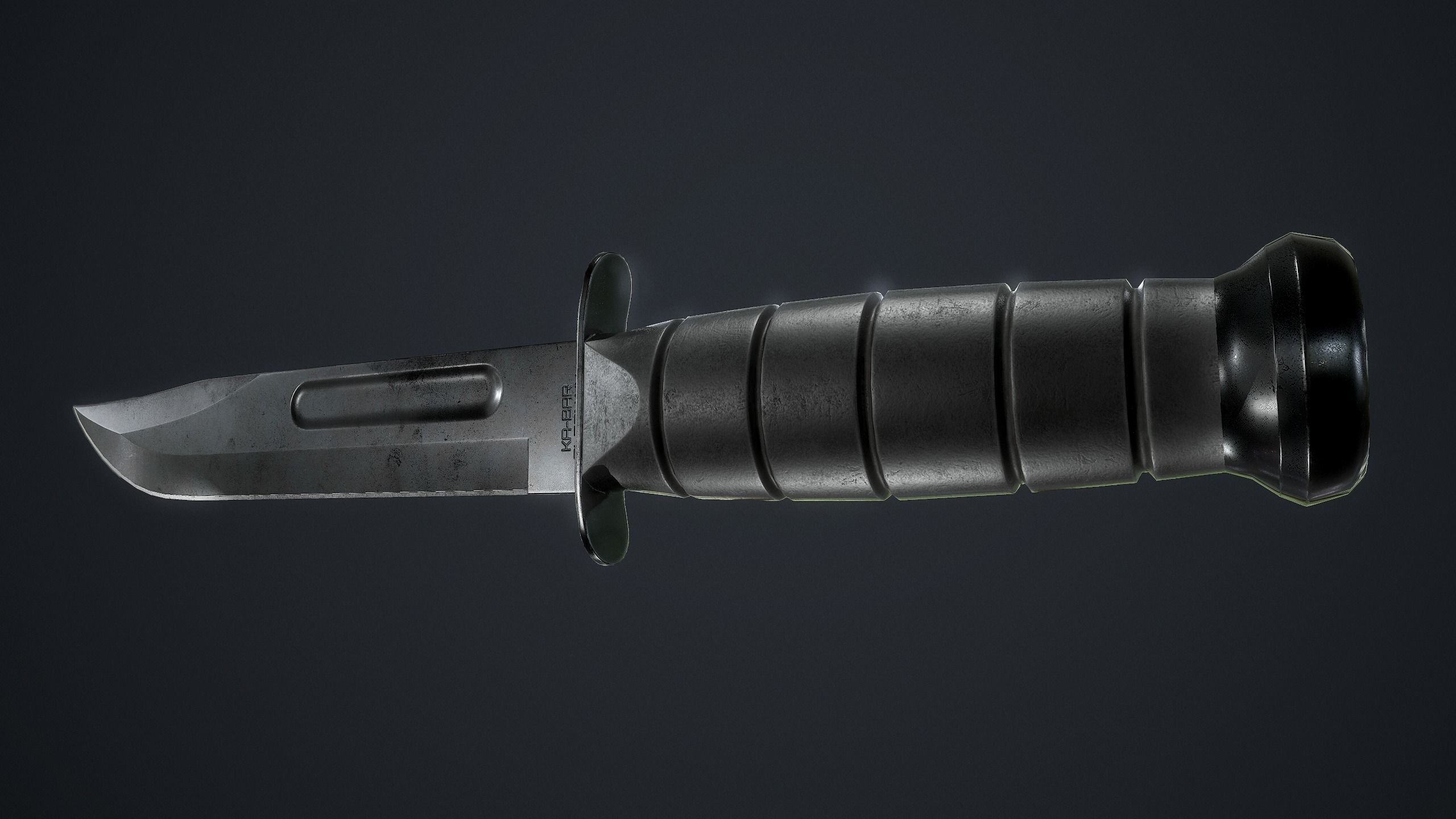 Ka-Bar Modern Military Knife Low-poly 3D model_3