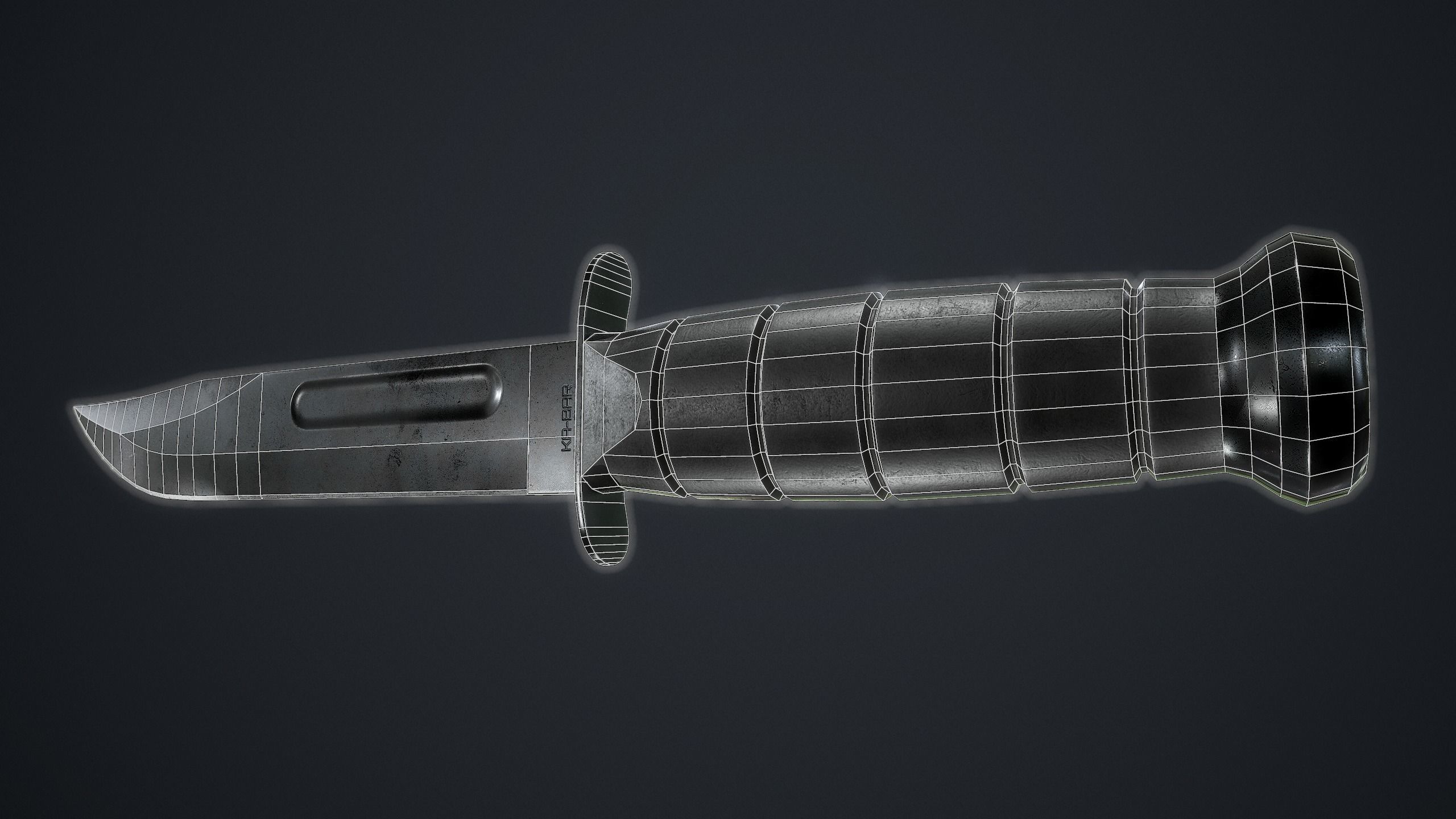 Ka-Bar Modern Military Knife Low-poly 3D model_4