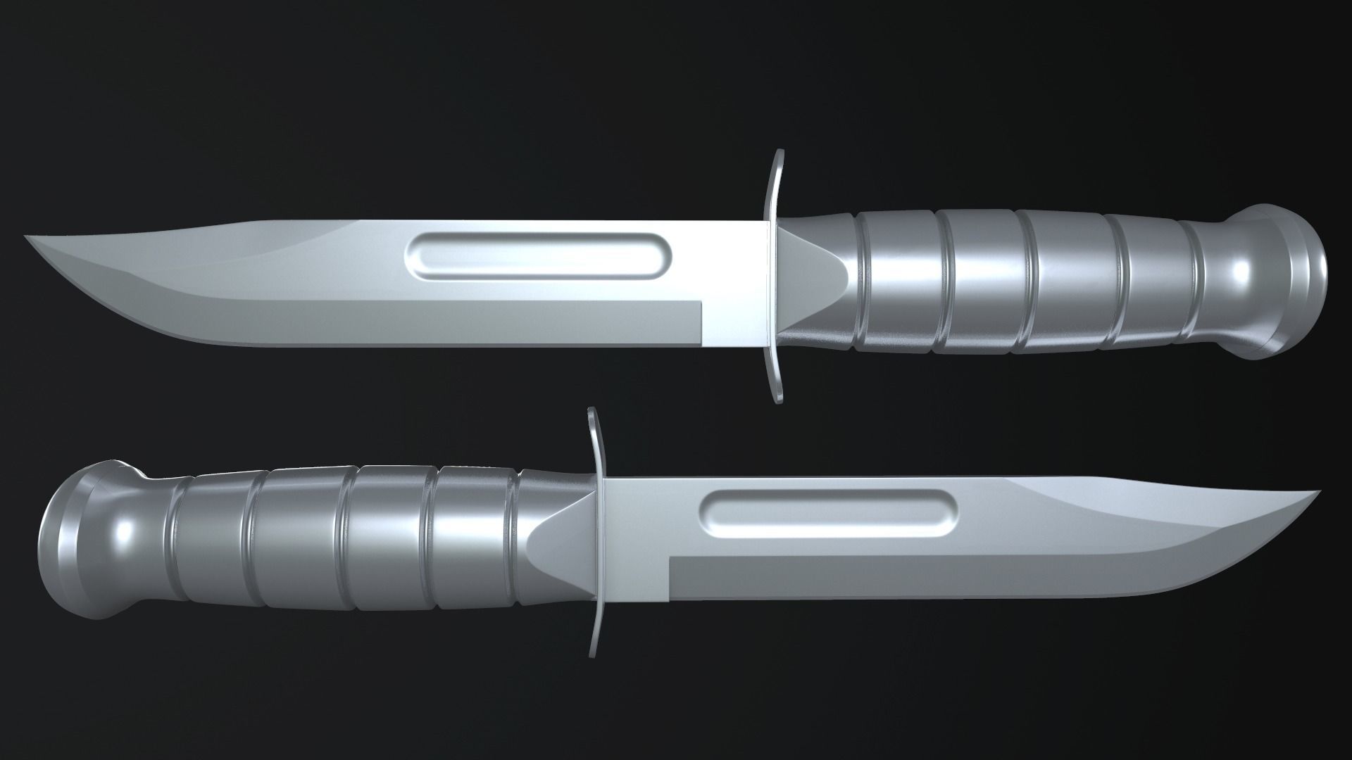 Ka-Bar Modern Military Knife Low-poly 3D model_5