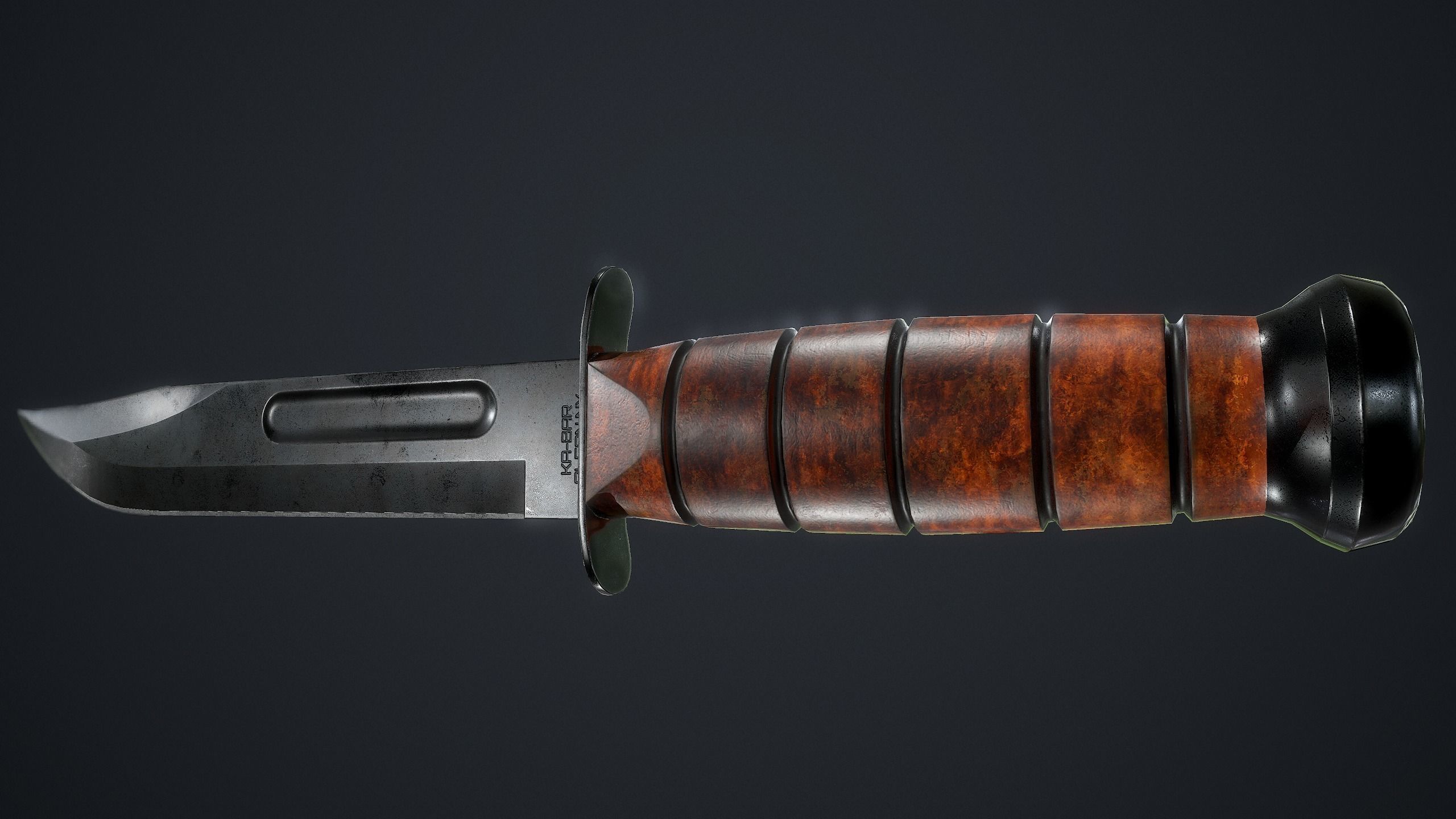 Ka-Bar Modern Military Knife Low-poly 3D model_2