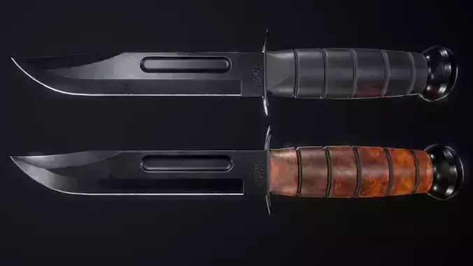 Ka-Bar Modern Military Knife Low-poly 3D model