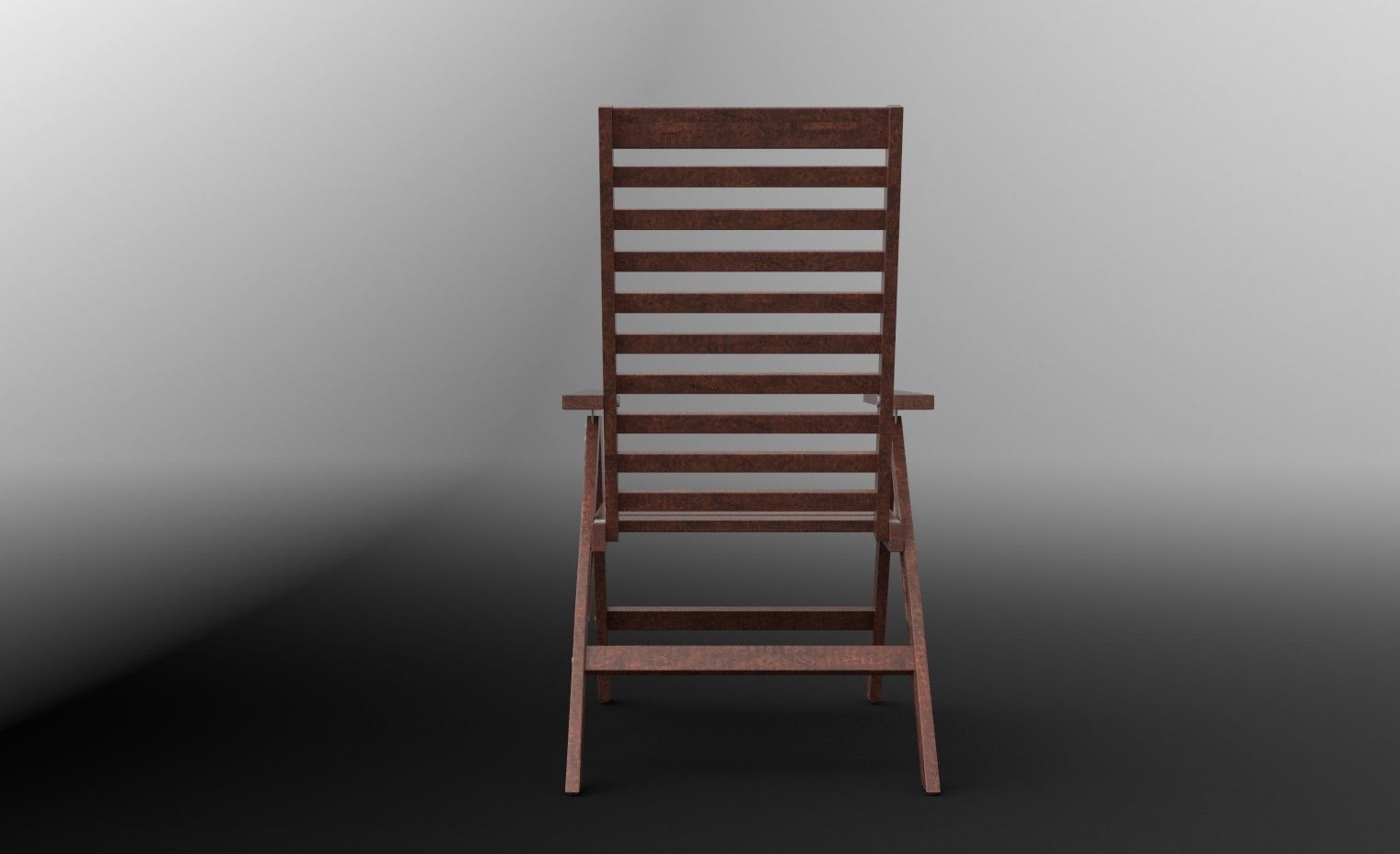 Reclining chair Low-poly 3D model_3