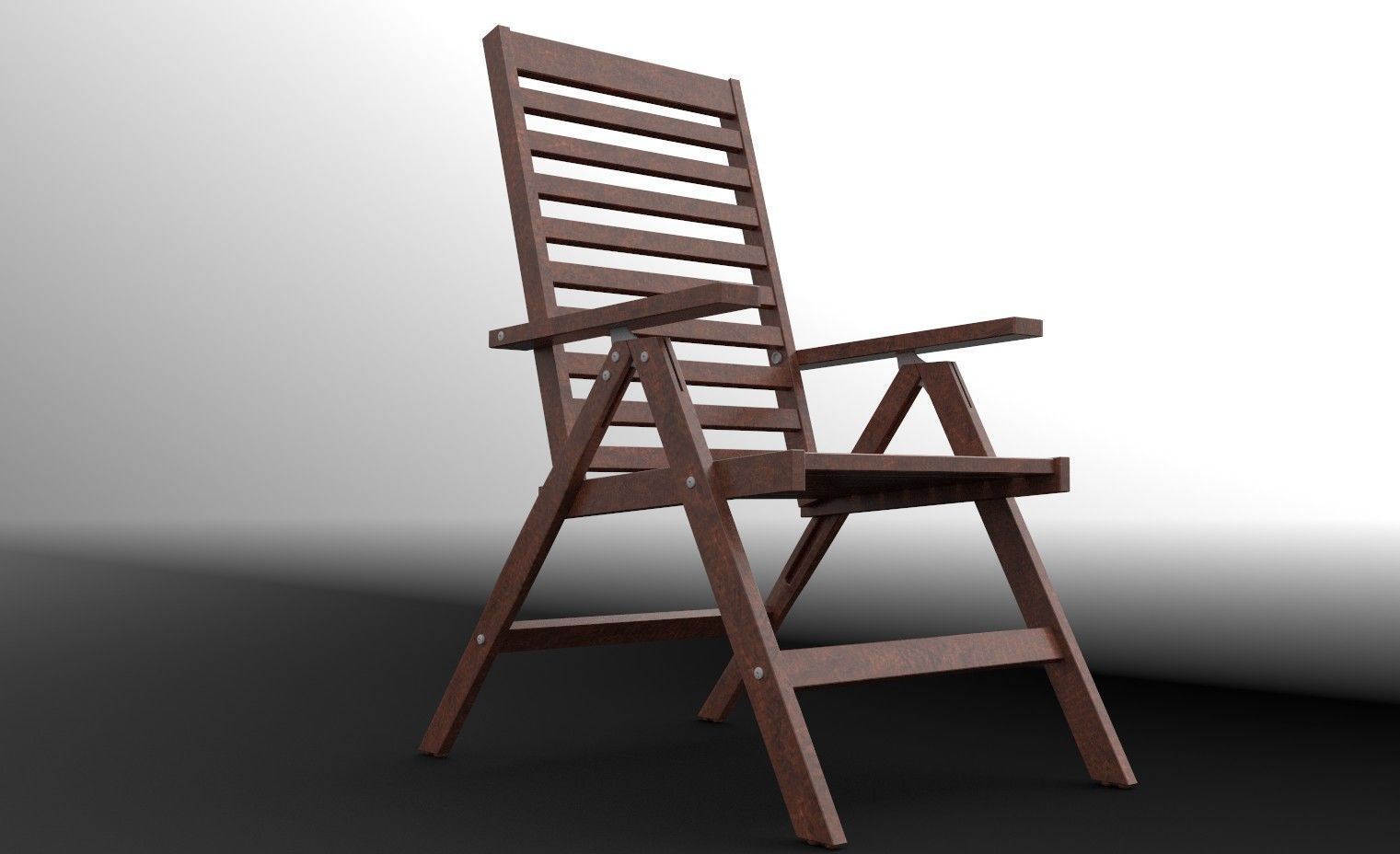 Reclining chair Low-poly 3D model_4