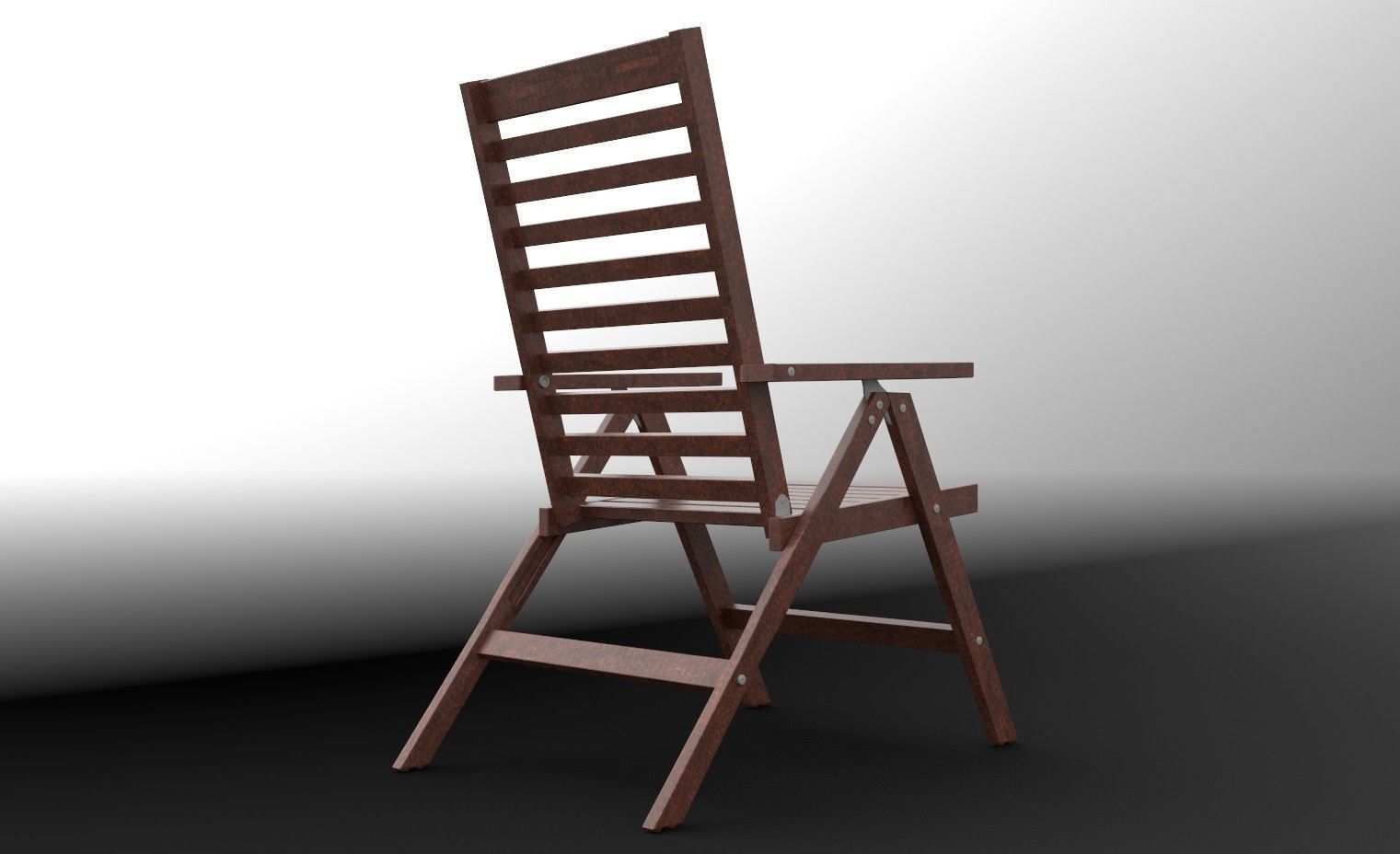 Reclining chair Low-poly 3D model_5