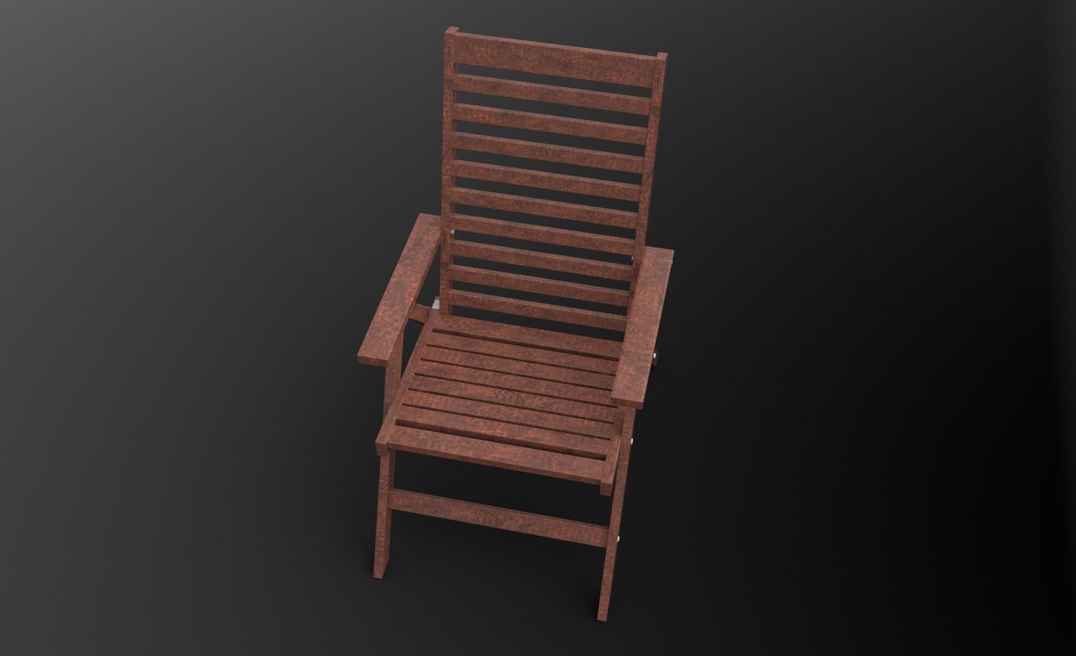 Reclining chair Low-poly 3D model_2