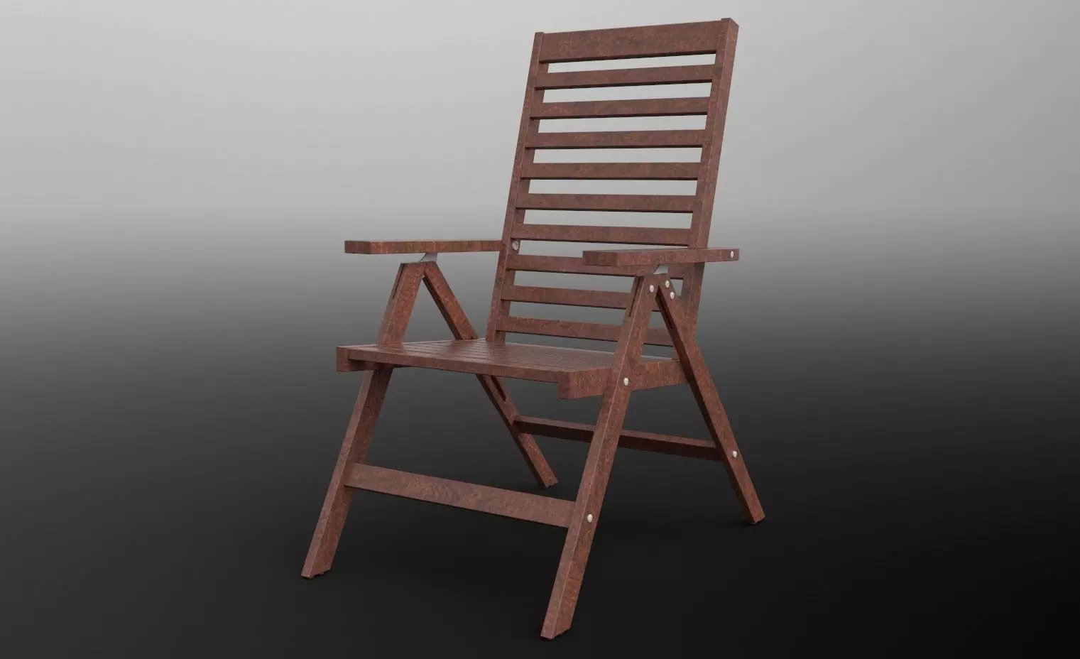 Reclining chair Low-poly 3D model_0