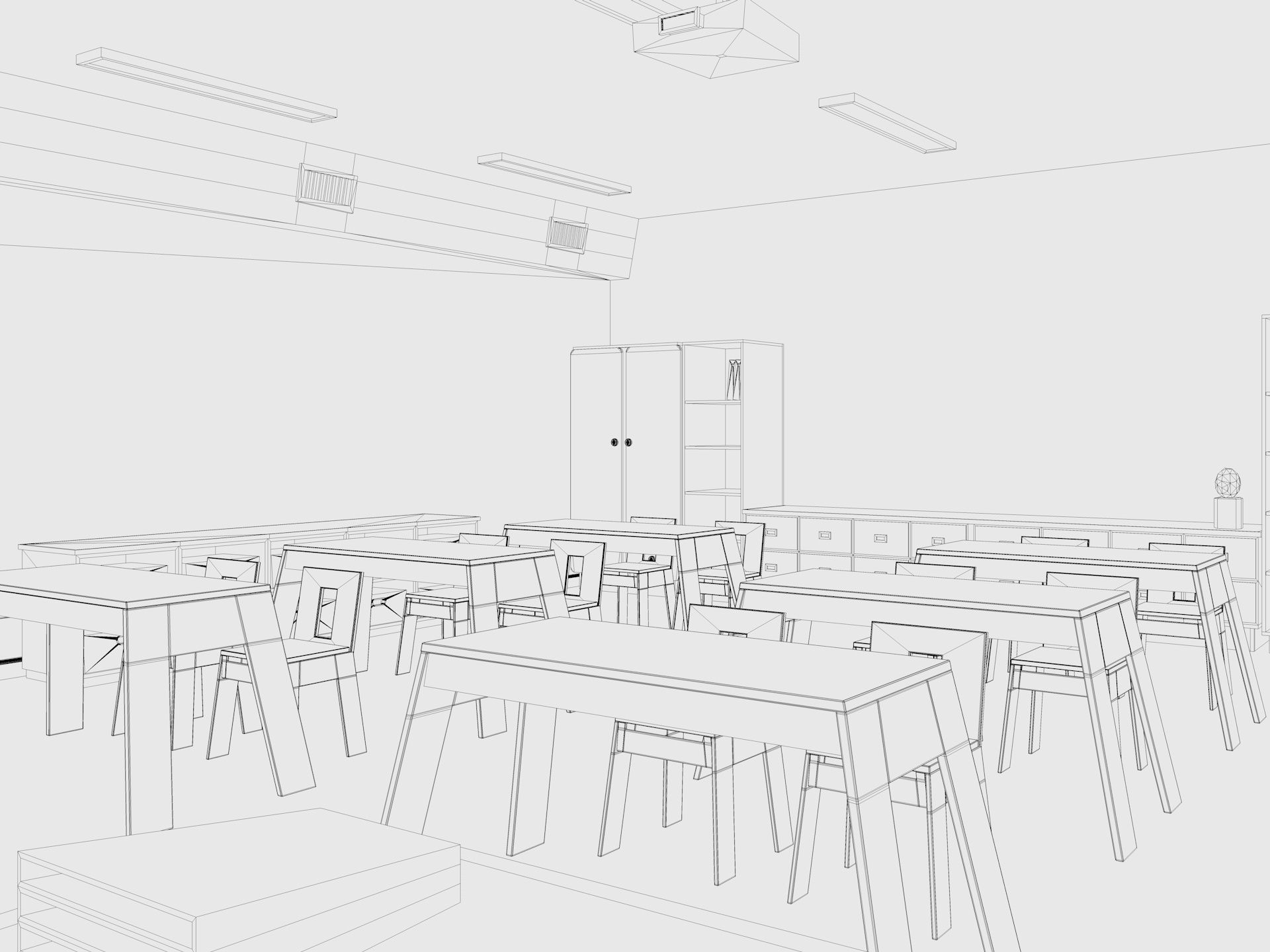 Cartoon Classroom 3D model_12