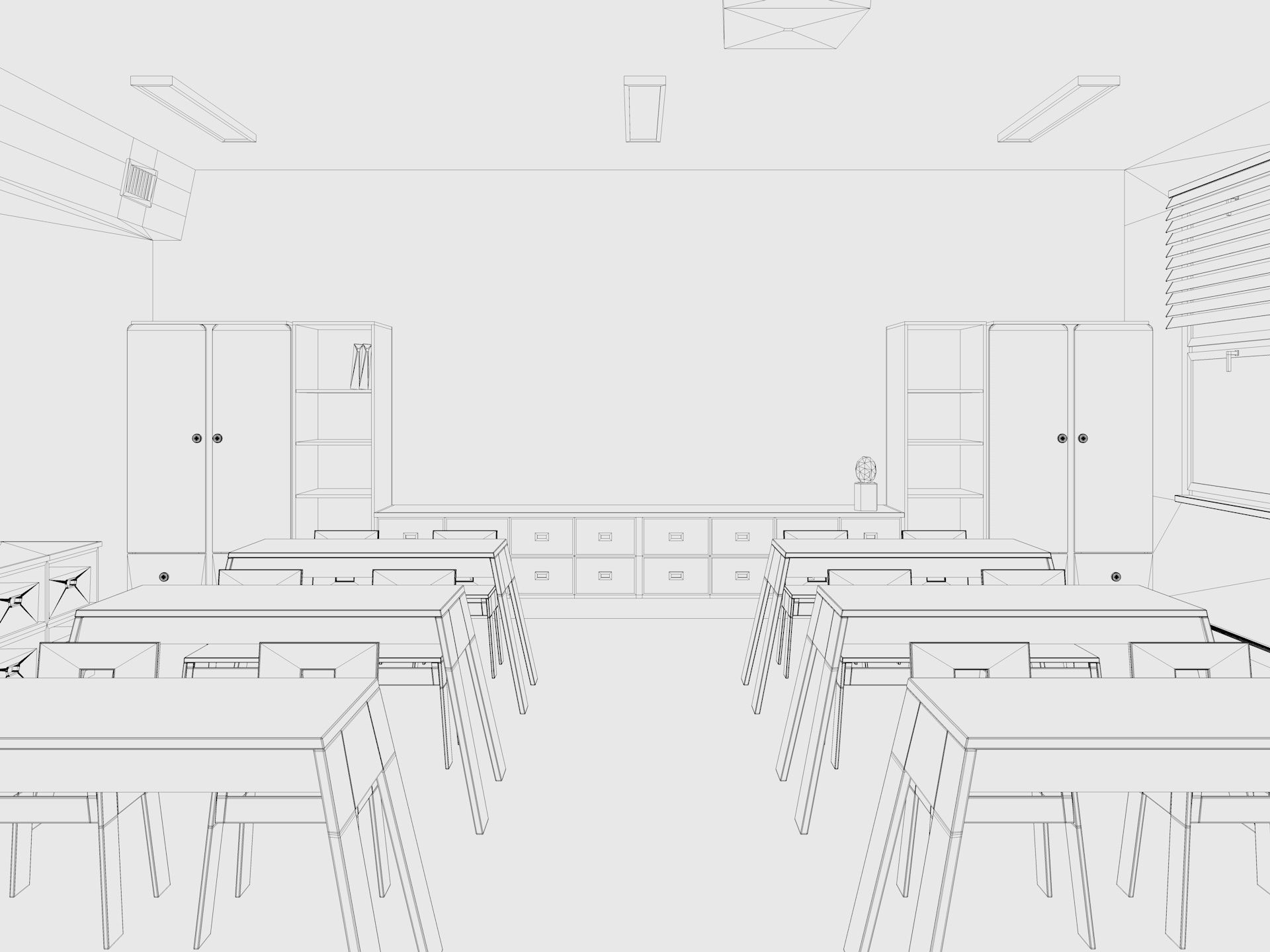 Cartoon Classroom 3D model_16