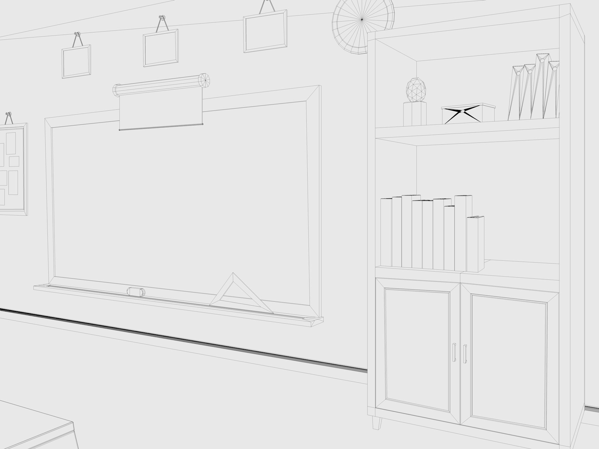 Cartoon Classroom 3D model_18