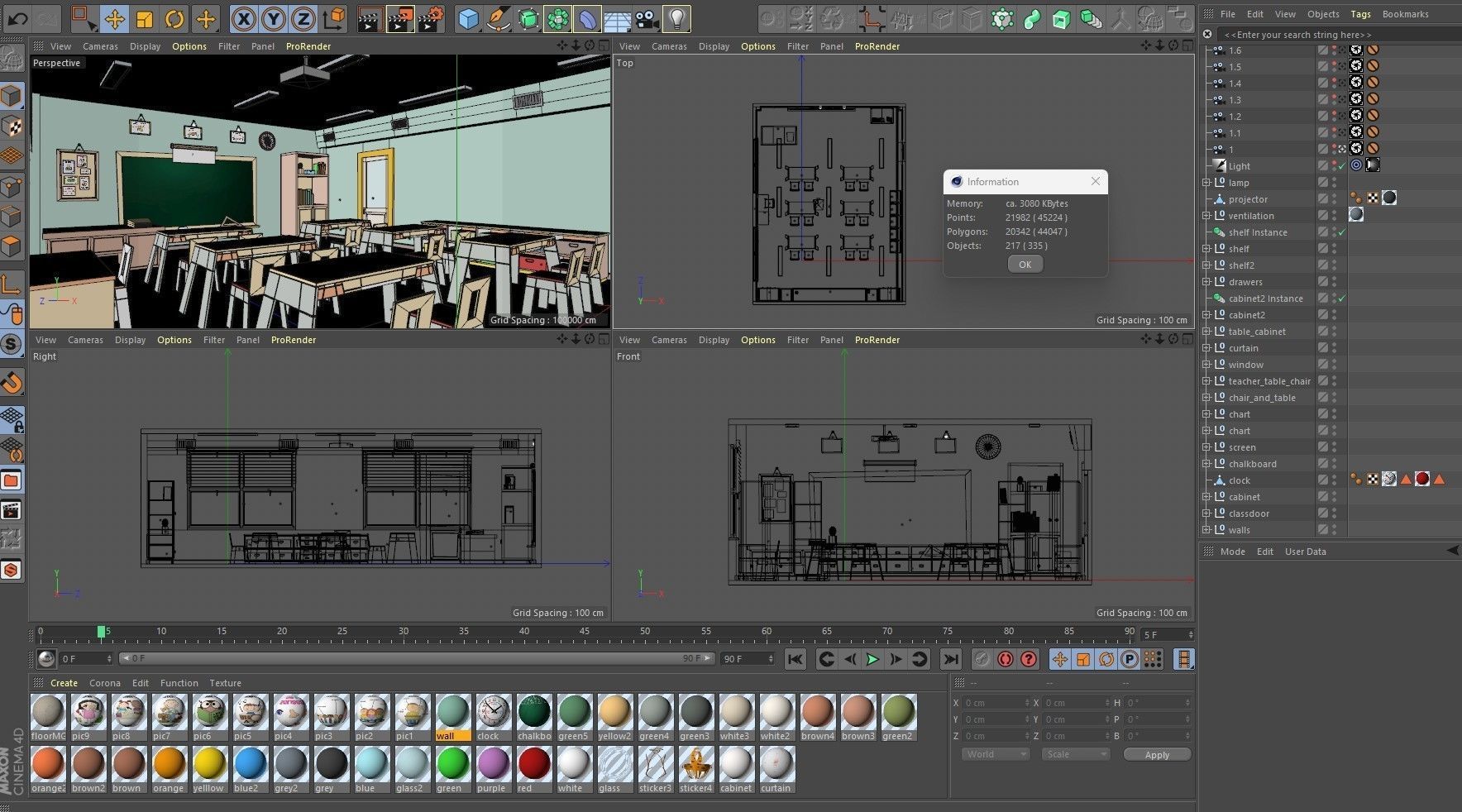 Cartoon Classroom 3D model_19
