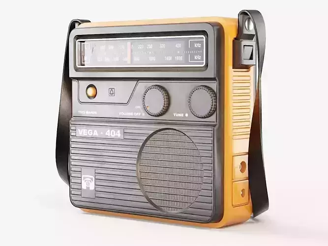 Retro Portable Radio Vega PBR Low-poly 3D model