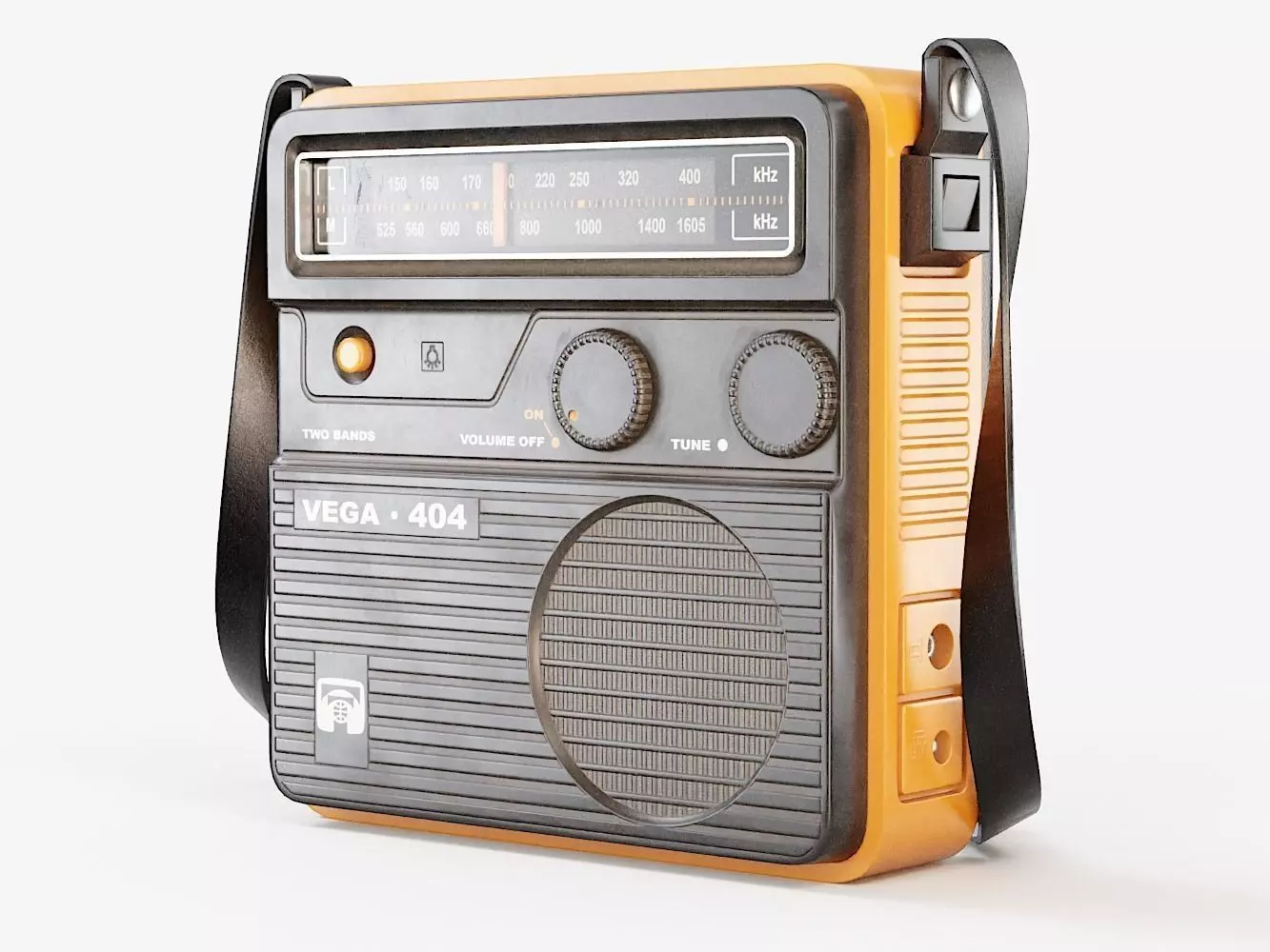Retro Portable Radio Vega PBR Low-poly 3D model_0