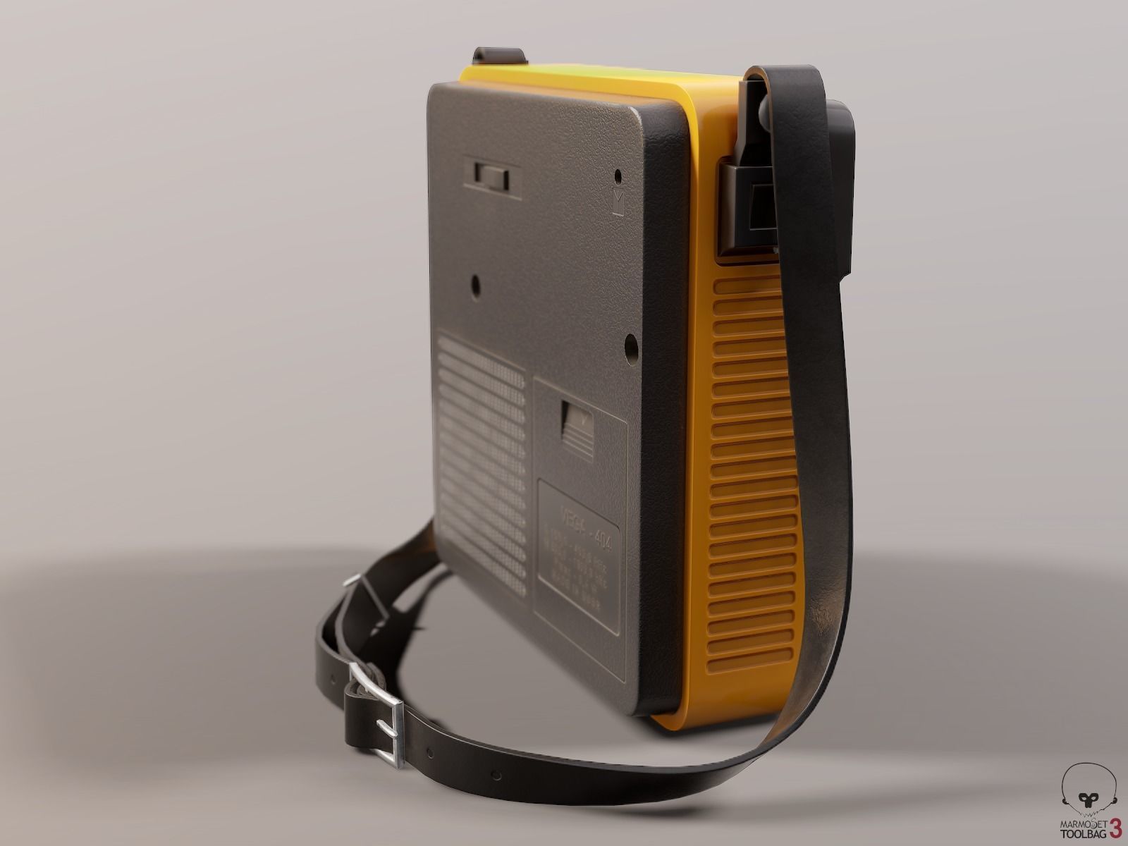 Retro Portable Radio Vega PBR Low-poly 3D model_11