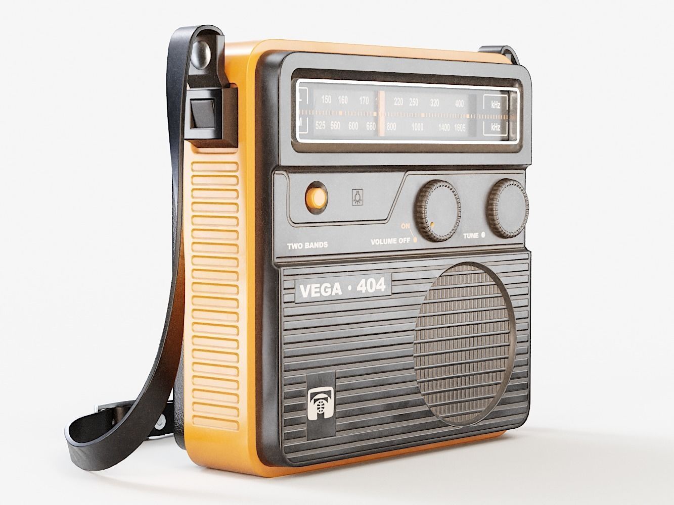 Retro Portable Radio Vega PBR Low-poly 3D model_3