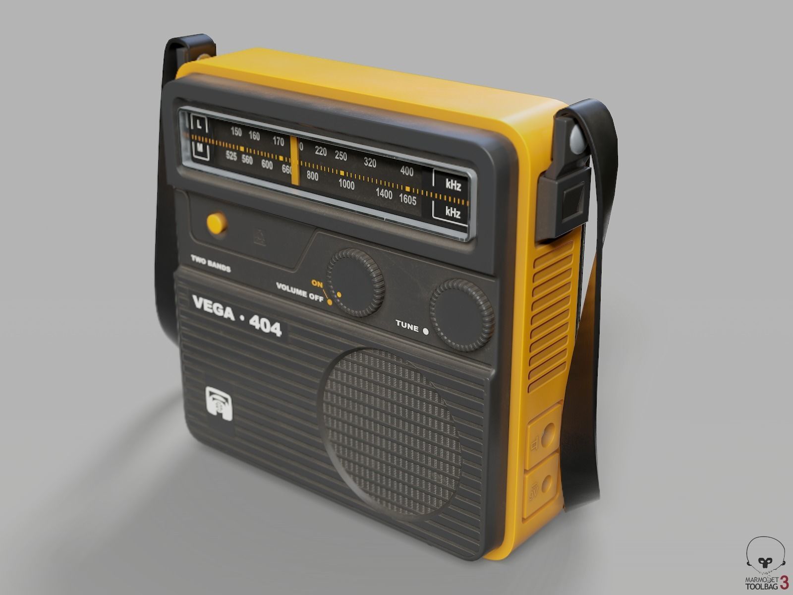 Retro Portable Radio Vega PBR Low-poly 3D model_15